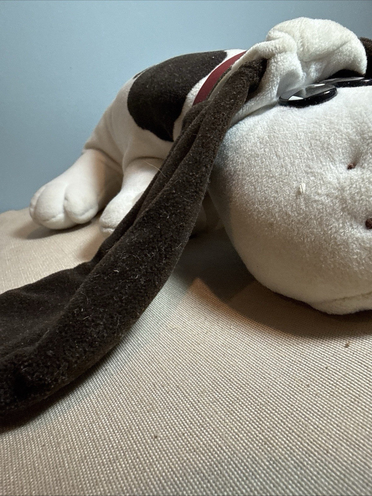 Vintage 1985 Tonka Pound Puppies White Brown 17 Inch Plush Stuffed Dog Toy Puppy