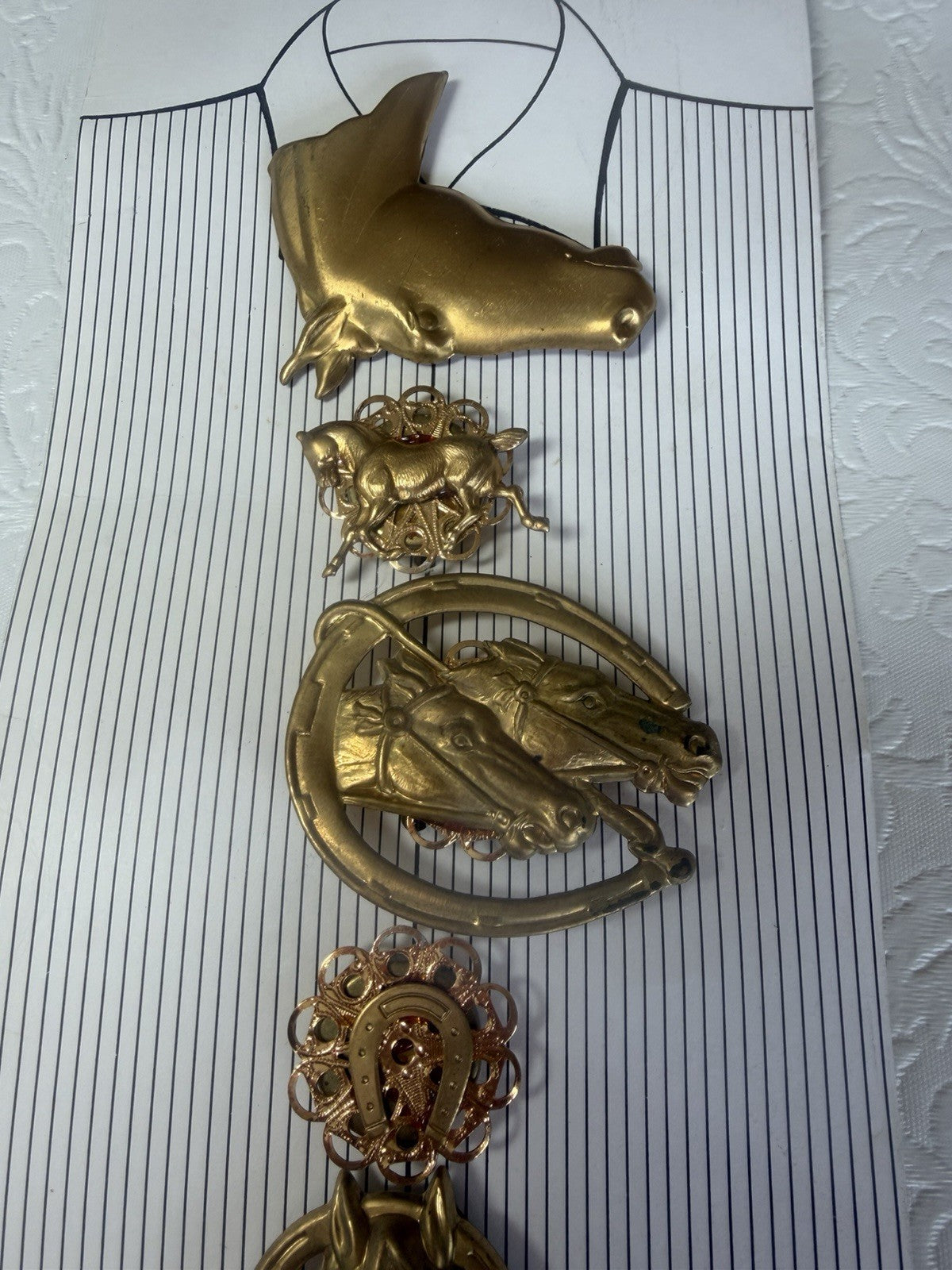 Vintage Horse Button Covers Lot Gold Bronze Equestrian Western Cowboy Styking 8p