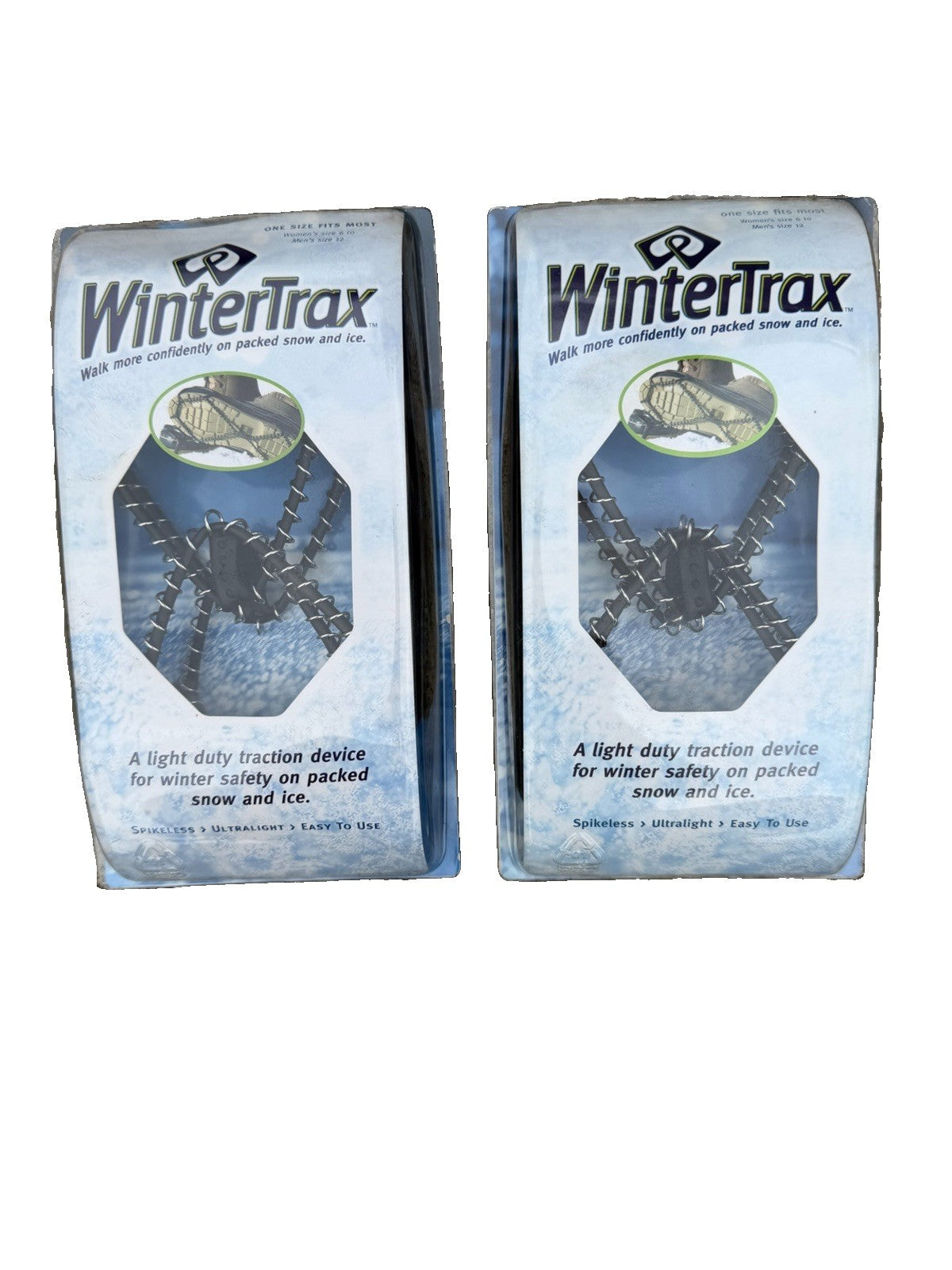 WinterTrax Ice Traction Cleats Lot 2 Shoe Grips Snow Spikes One Size New Sealed