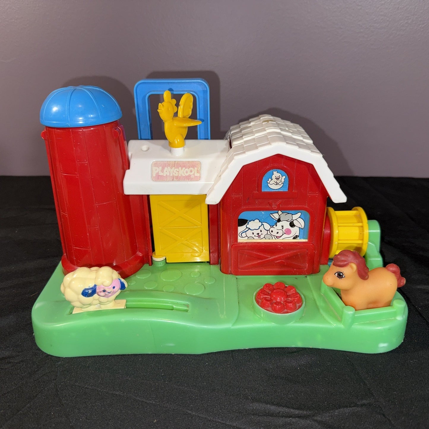 Vintage Playskool Activity Farm 1989 Pop Up Toy Take Along WORKS
