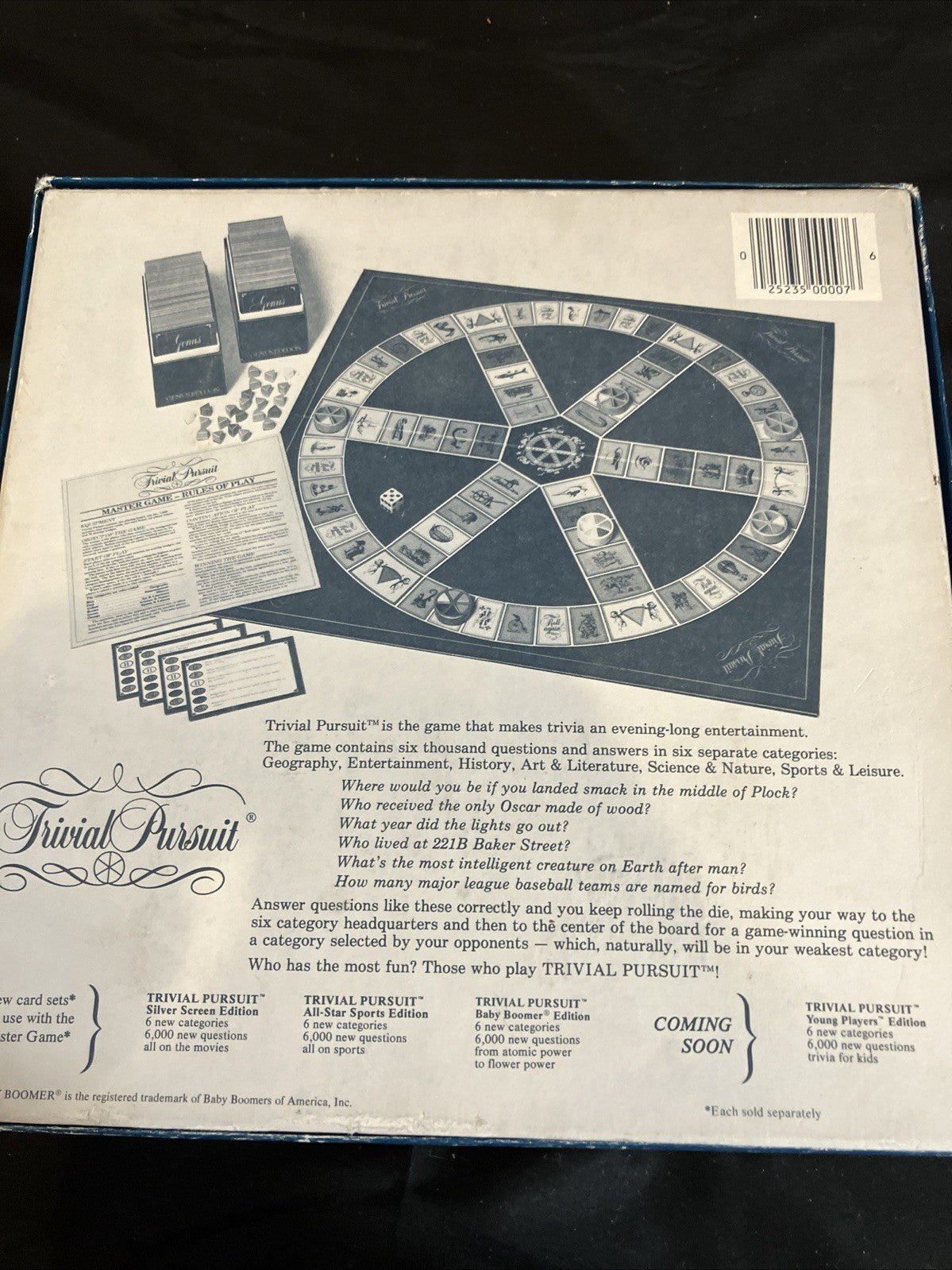 Vintage 1981 Trivial Pursuit Genius Edition Board Game Master Set