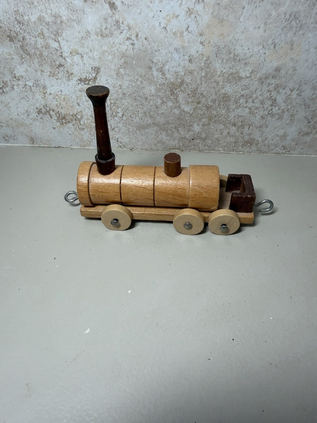 Vintage Loquai Holzkunst Wooden Train Set Engine Cars Folk Art Germany Handcraft