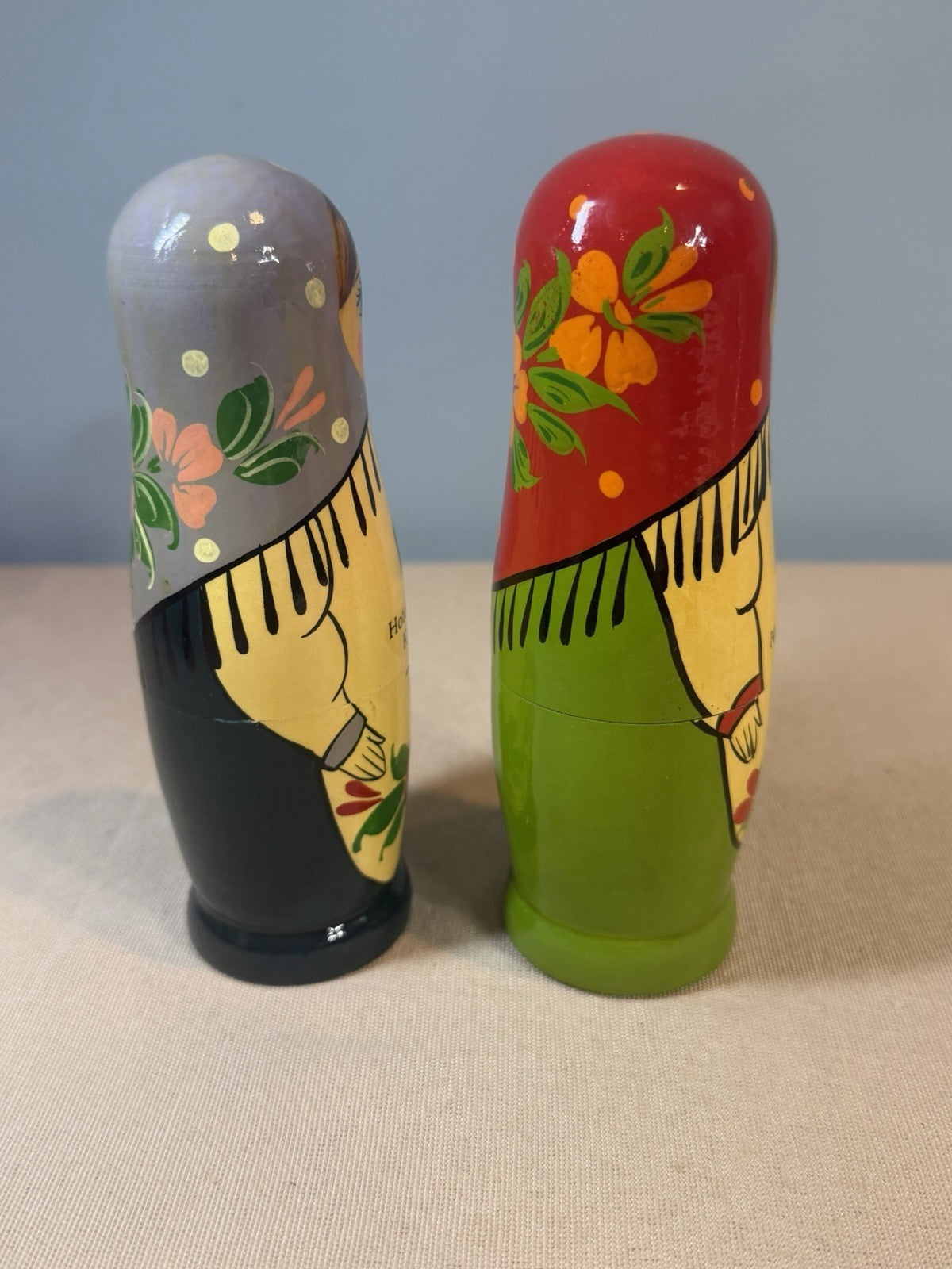 Hotel Baltschug Kempinski Moscow Wood Matryoshka Nesting Dolls Vodka Holders Set
