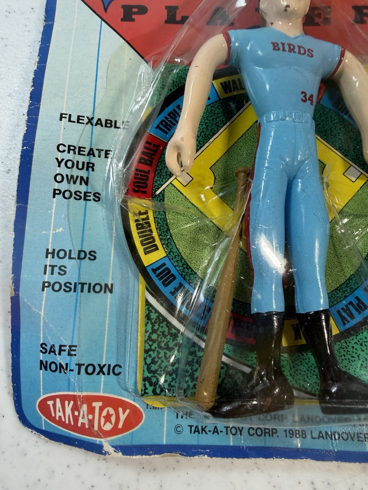 Vintage Bendy Toy Lot 1988 Tak-A-Toy Sealed Baseball & Loose Easter Figures