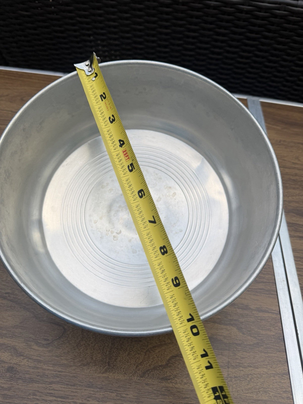 Vintage 10" Aluminum Cake Dome Lid Mid Century Wooden Knob Cover