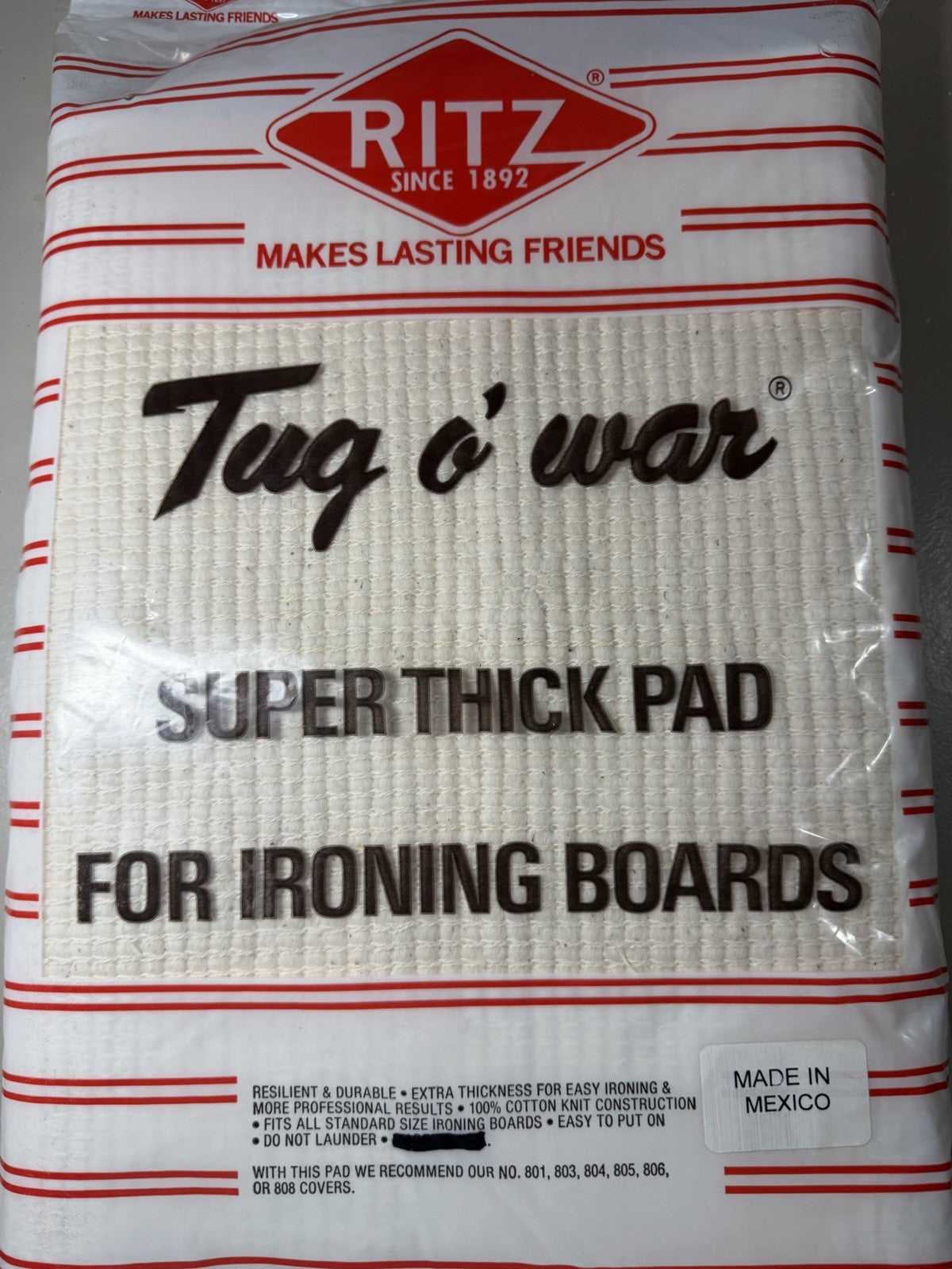 Vintage Ritz Tug O War Ironing Board Pad No 800 Super Thick Standard Size NEW