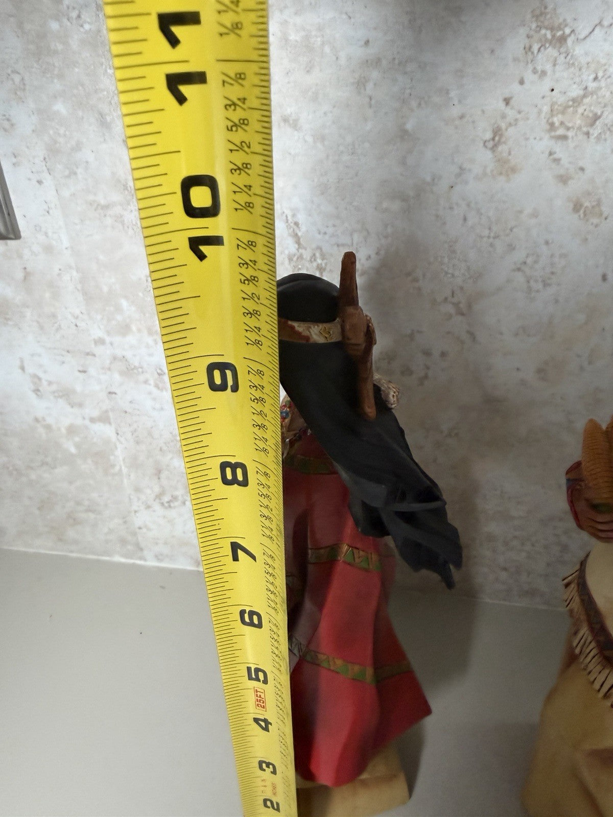 Vintage Pacific Rim Cubist Native American Man Woman Resin Sculpture Pair