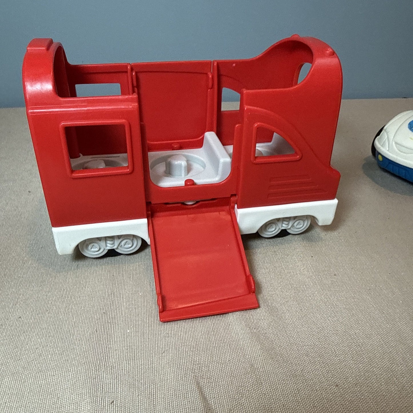 Fisher Price Little People Vehicle Lot Trolley Police Car Taxi Preschool Toys