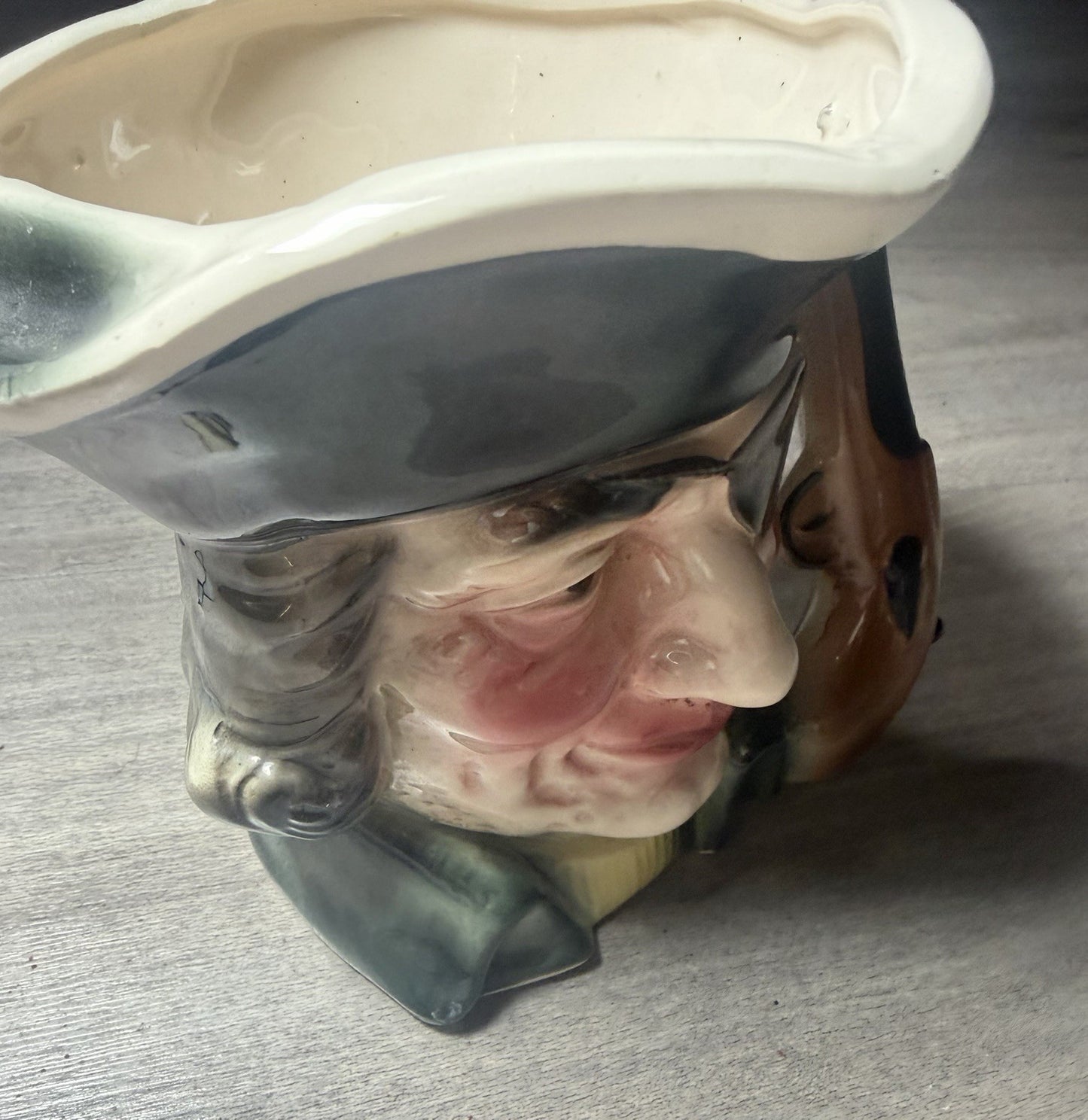 Vintage Pirate Toby Mug Planter Buccaneer Eyepatch Gun Handle Japan 5.5"