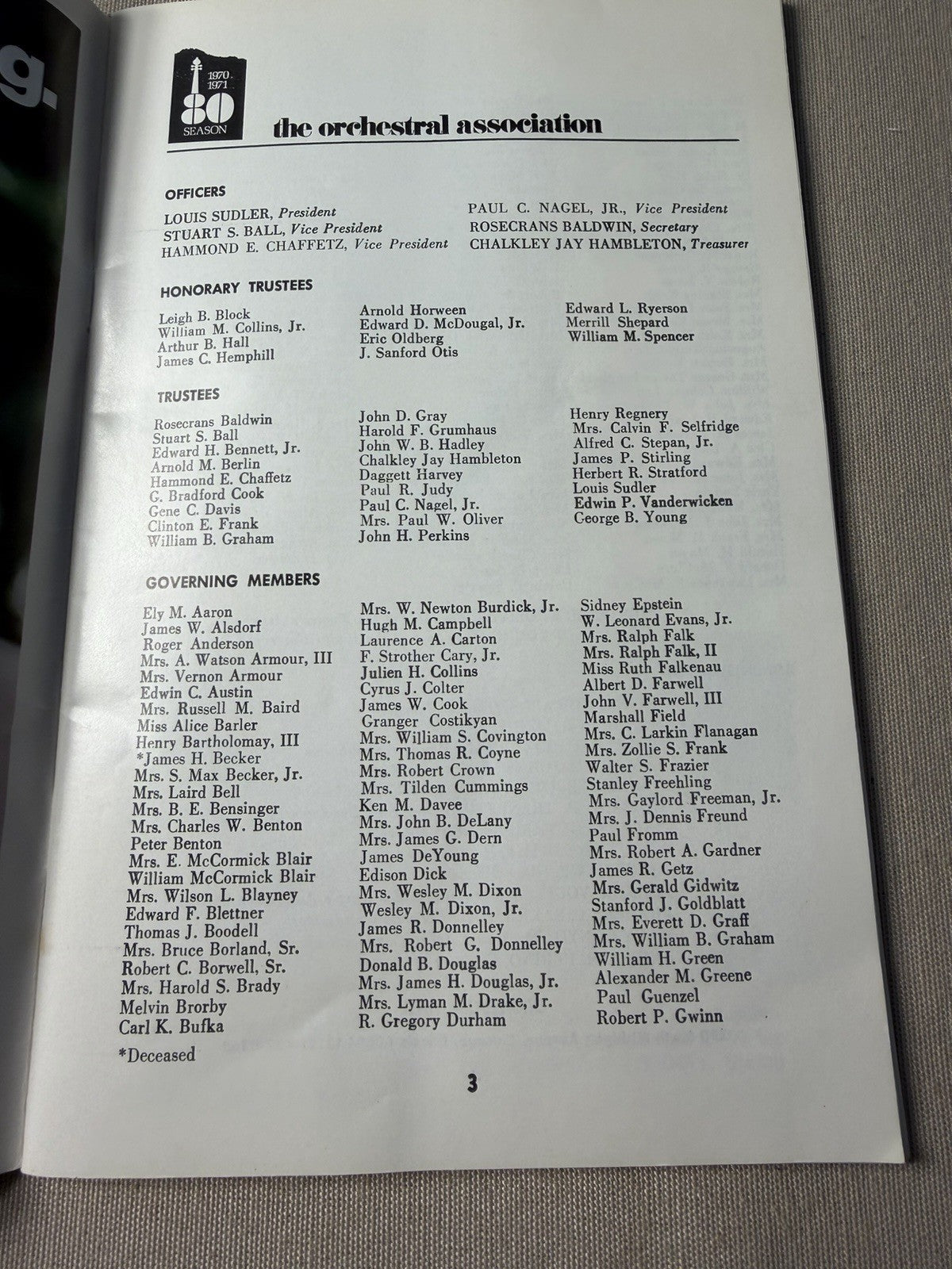 Vintage Chicago Symphony Orchestra Program Oct 1970 Georg Solti 80th Season