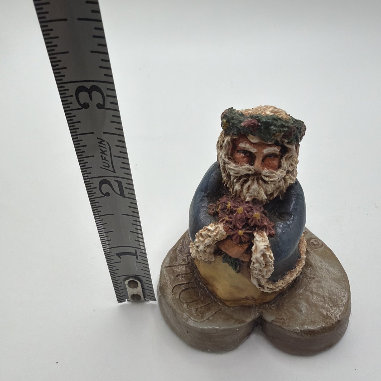 Vintage Hand Carved Wooden Santa Signed 1990 Old World Painted