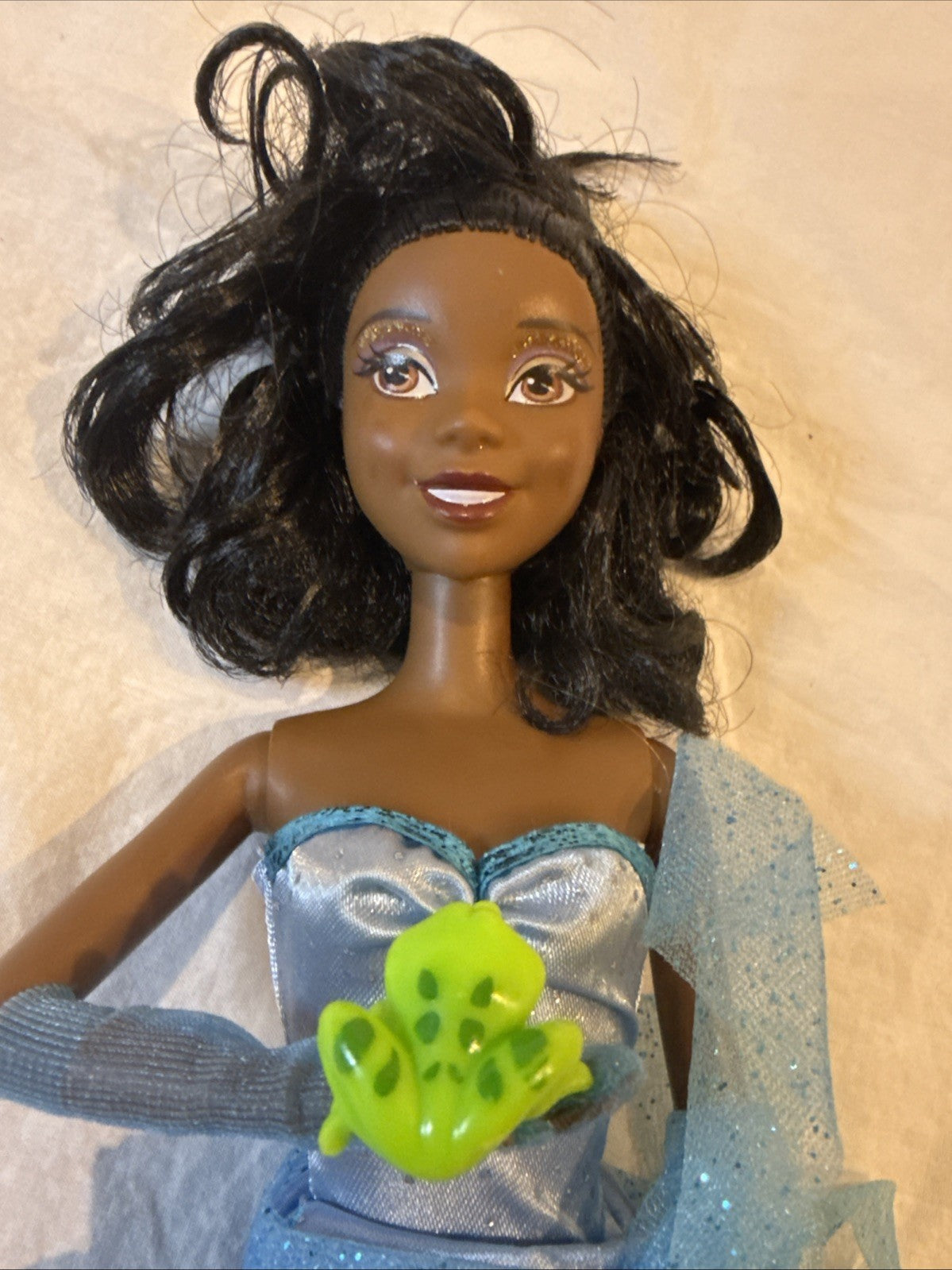 Lot of 4 Disney Princess Dolls Anna Tiana 2 Ariel With Outfits and Mermaid Tail