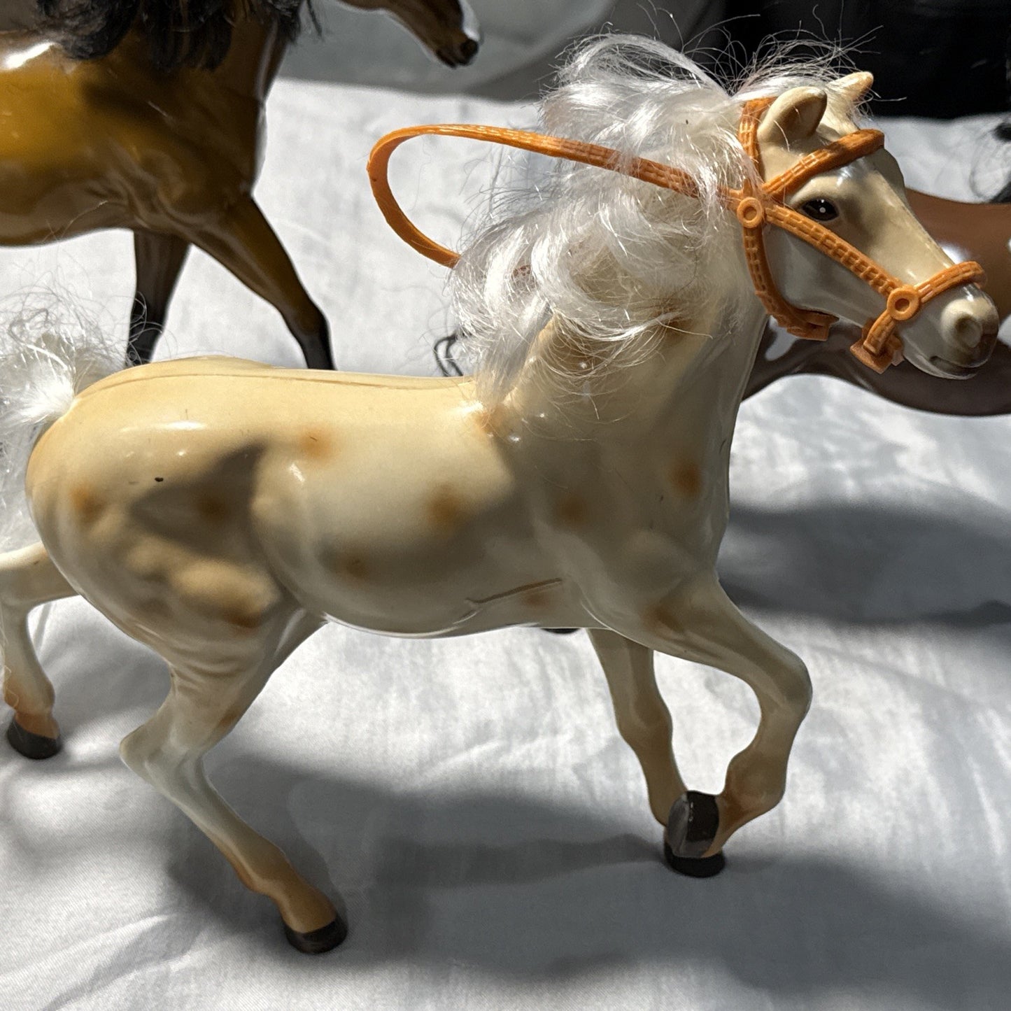 Lot of 3 MTHK 9 Inch Toy Horses Plastic Model Horses Hong Kong