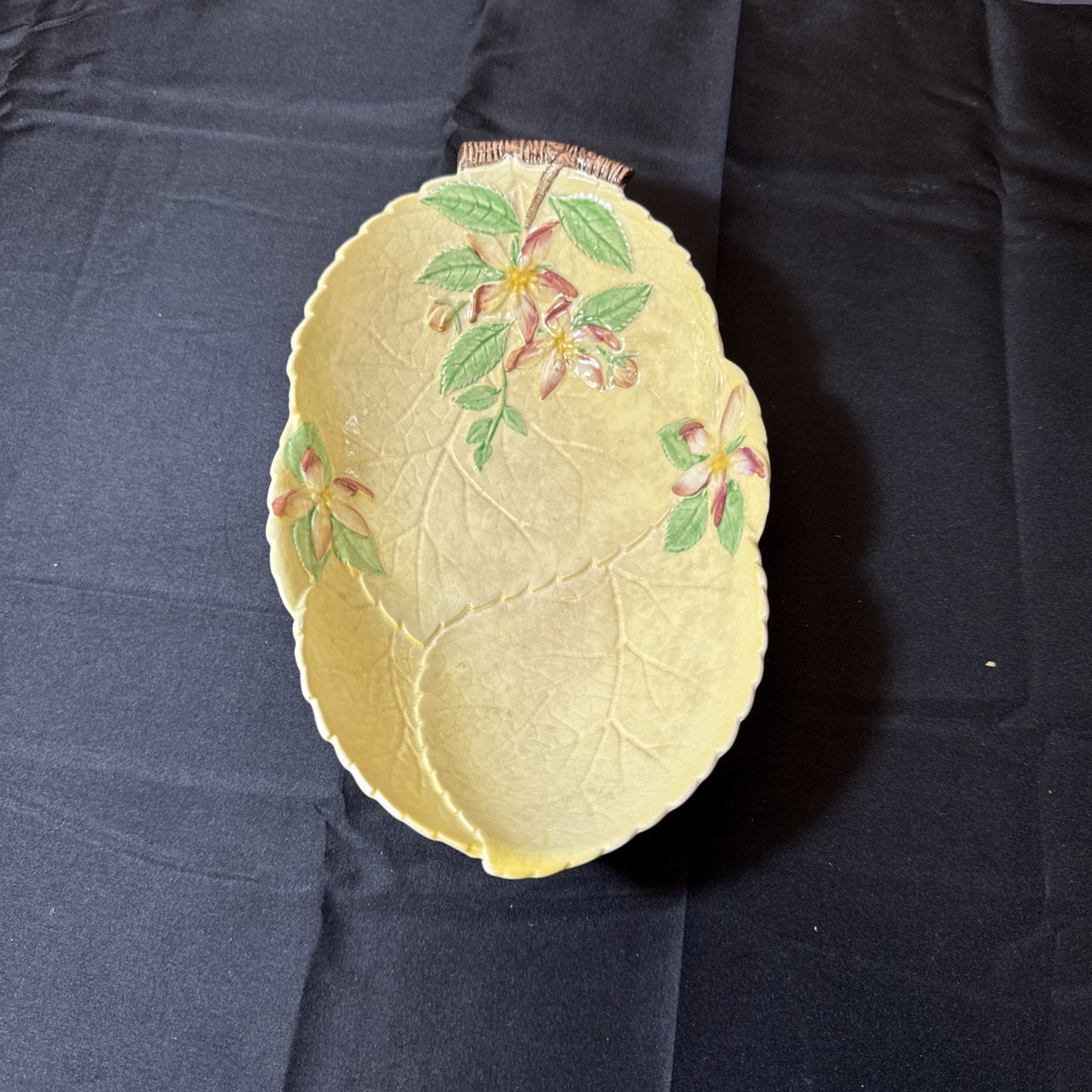 Vintage Carlton Ware Floral Cabbage Leaf Dish Made In England