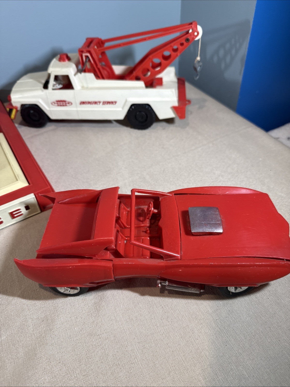 Vintage Topper Toys Johnny Service Gas Station Playset Car with Box Incomplete