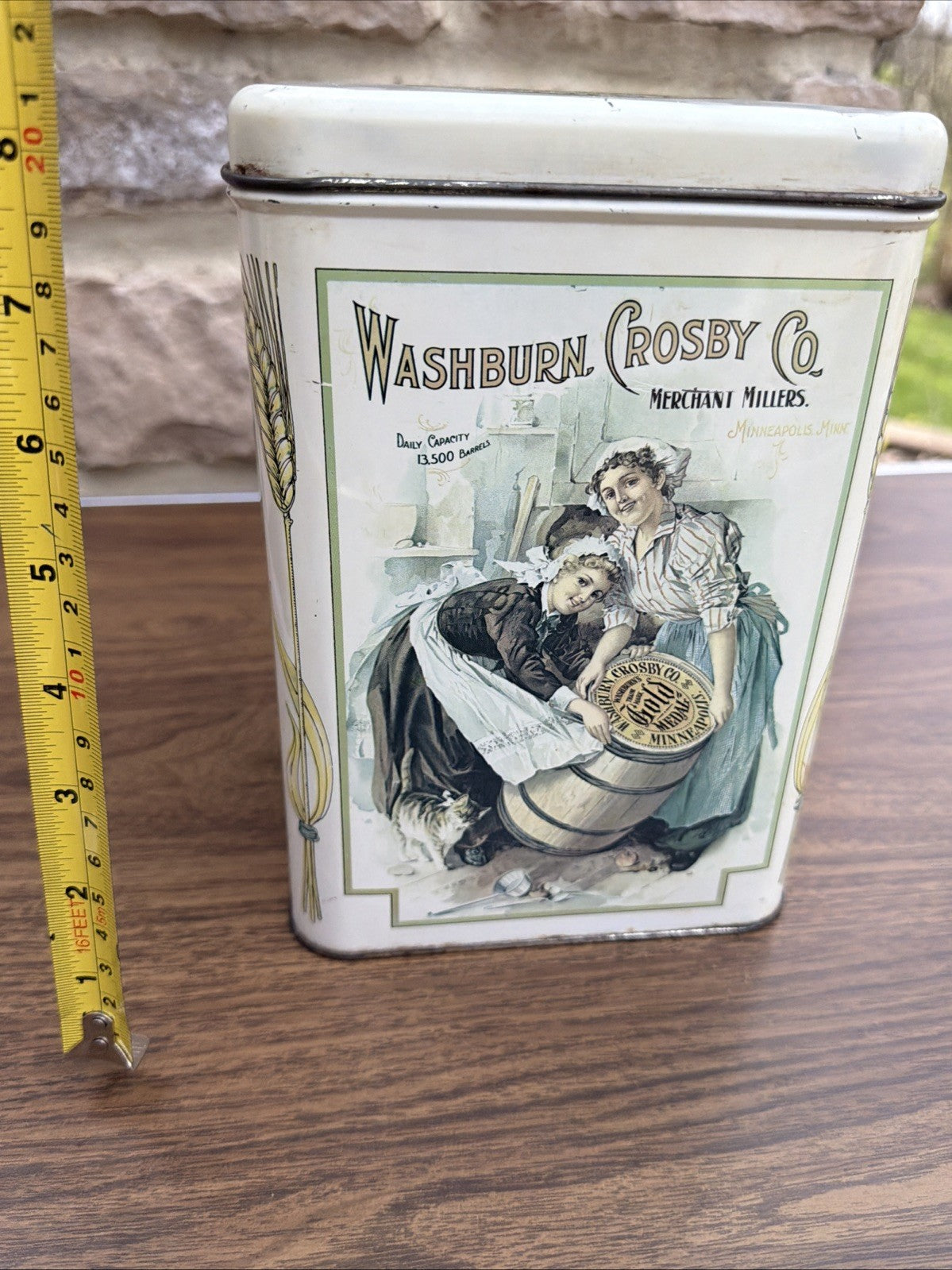 Vintage Washburn Crosby Flour Tin Gold Medal Canister Collectible