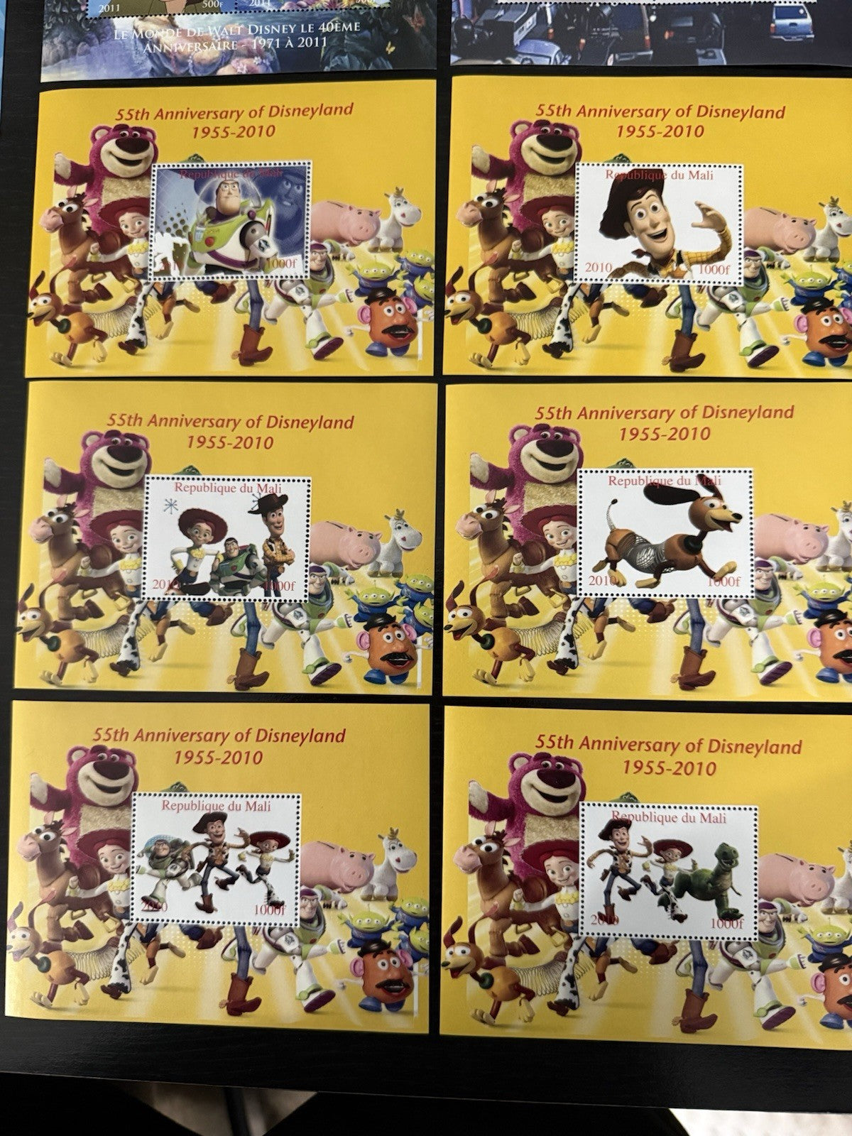 Disney Pixar Stamp Sheet Lot Toy Story Cars Israel Pooh Mickey Congo Mali MNH