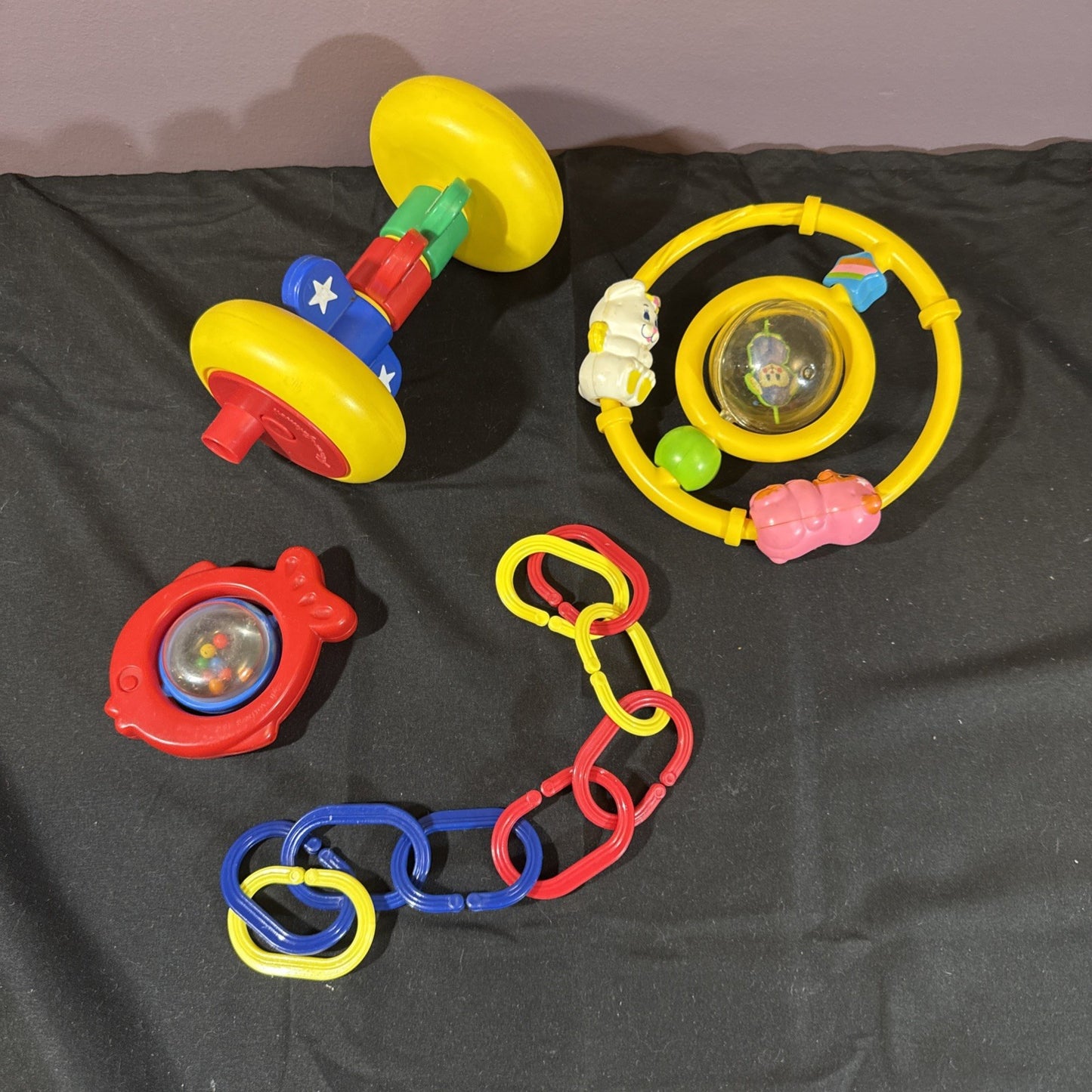 Vintage Infant Activity Toys Lot of 4 Sanitoy Johnson & Johnson Other