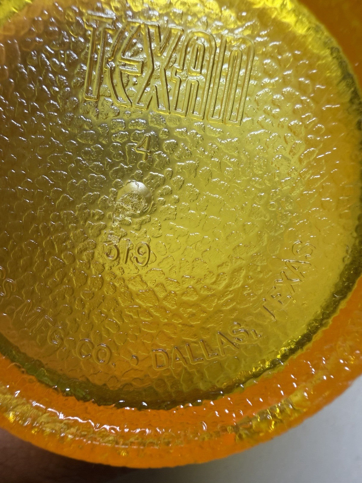 Vintage Texan Plastics Amber Yellow Tumblers Set 4 Textured Cups 319 MCM