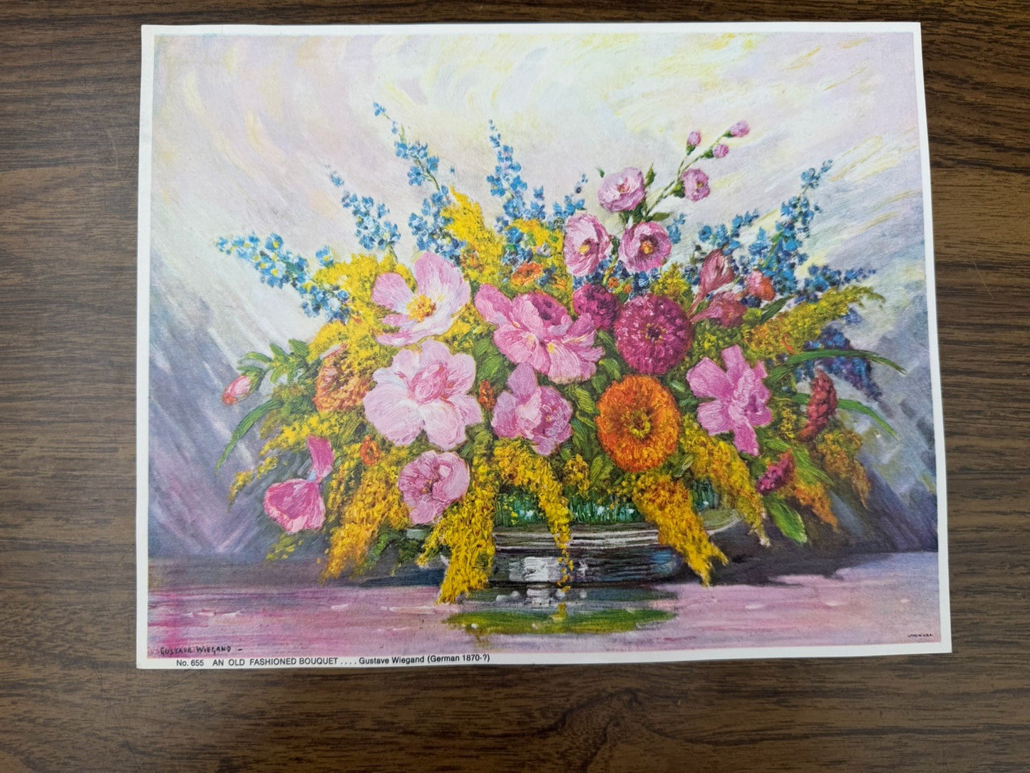 Lot of 6 Vintage Art Lithograph Prints 8x10 Van Gogh Hicks Peonies Floral Craft