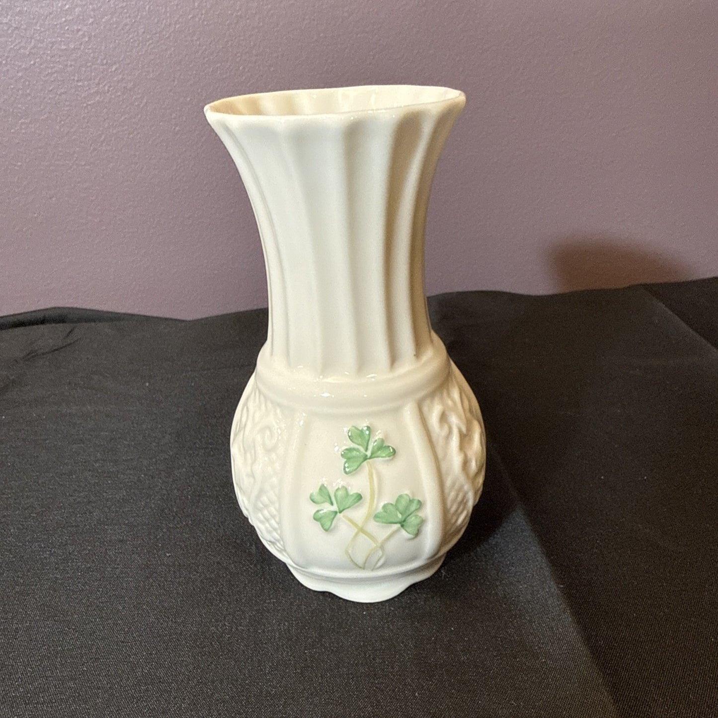 Belleek Nadine Vase Fine Parian China Floral Irish Porcelain
