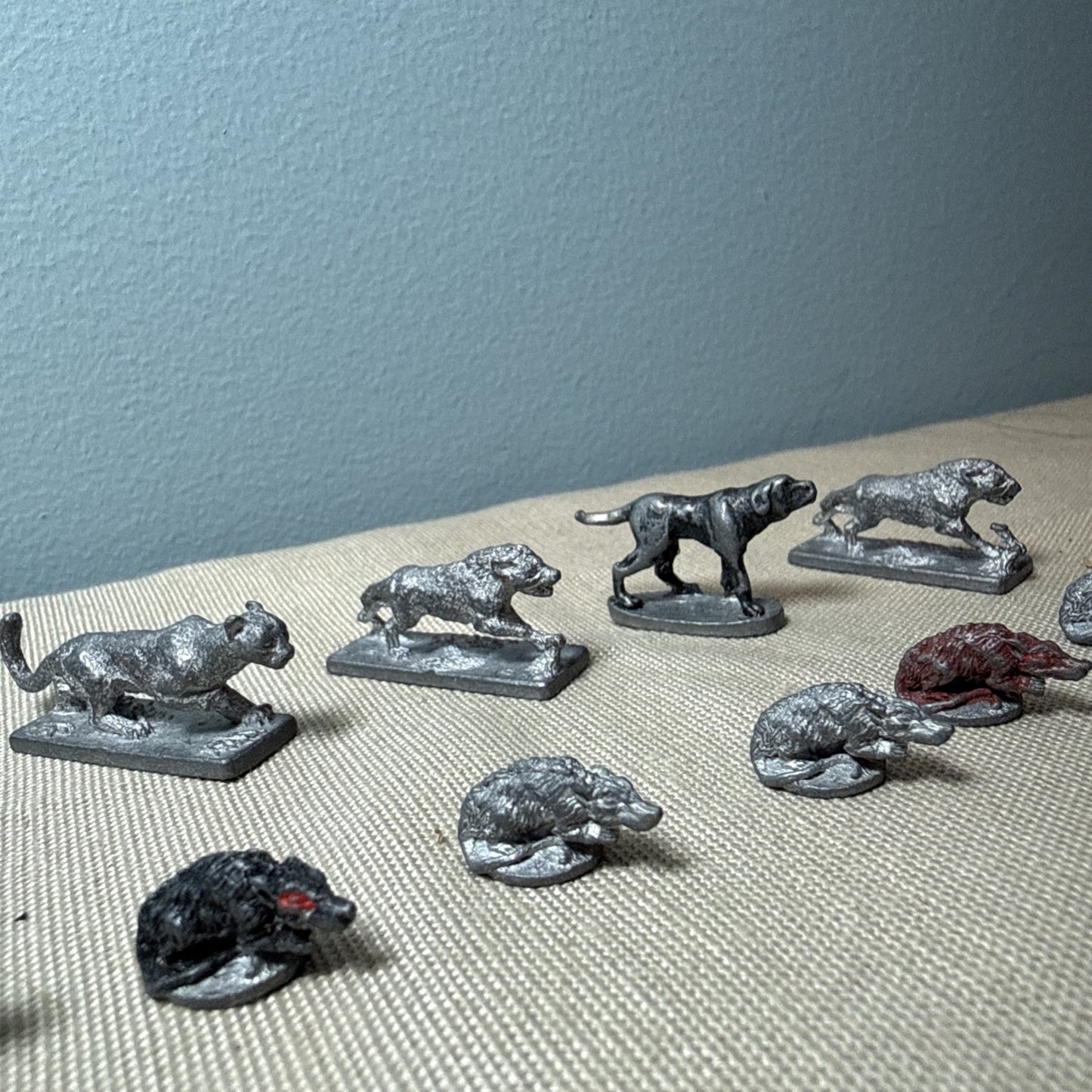 Vintage Metal D&D Miniatures Wolves Lions Bears Snake Familiars 21 Animals Lot