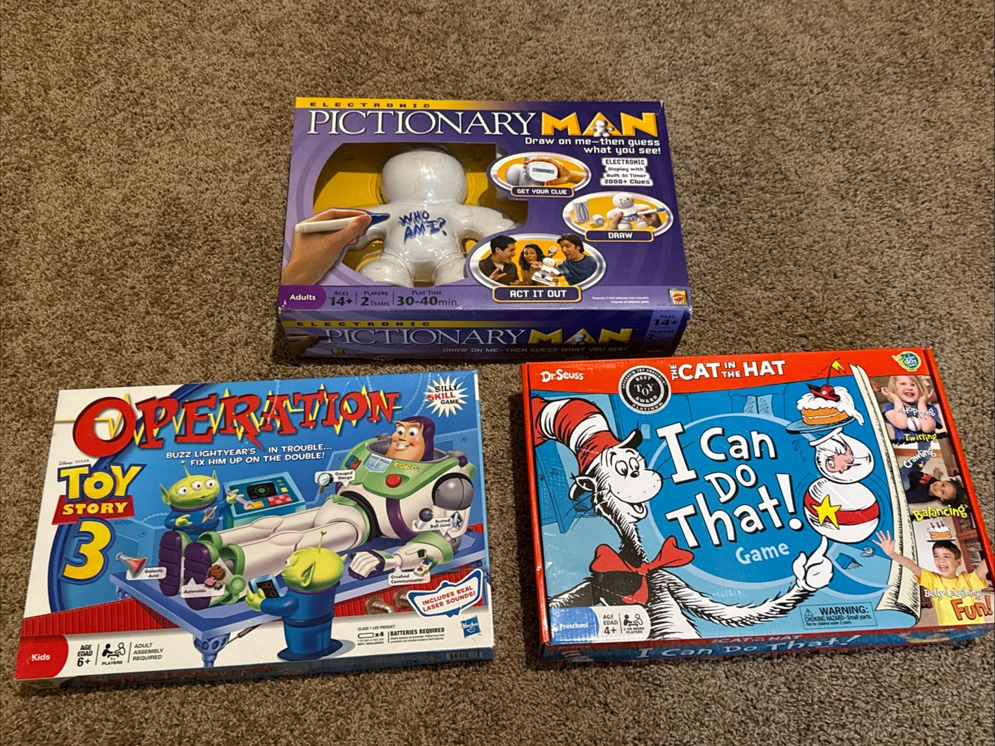 Family Game Lot Pictionary Man Guess What I Can Do That Operation Toy Story - 4