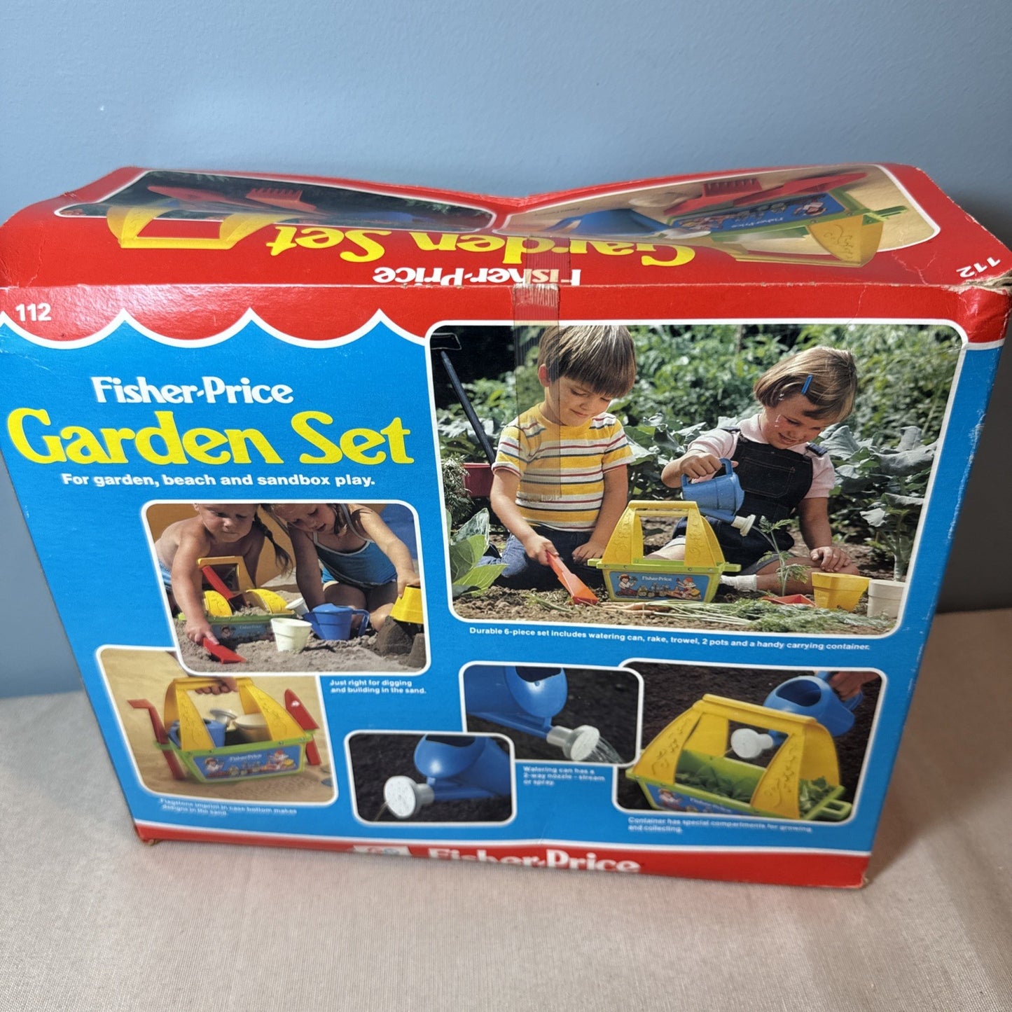 Vintage 1981 Fisher Price Garden Set 112 Playset Box Incomplete Replacement Part