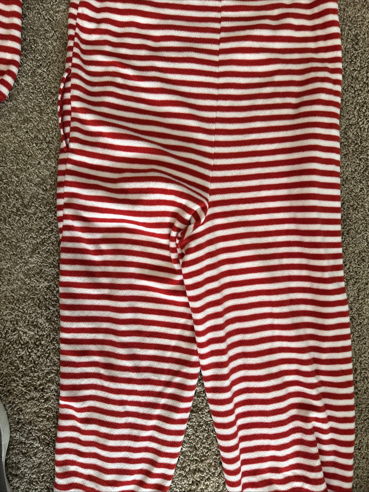Nick and Nora Sock Monkey Pajamas Red White Striped One Piece Womens Size Small