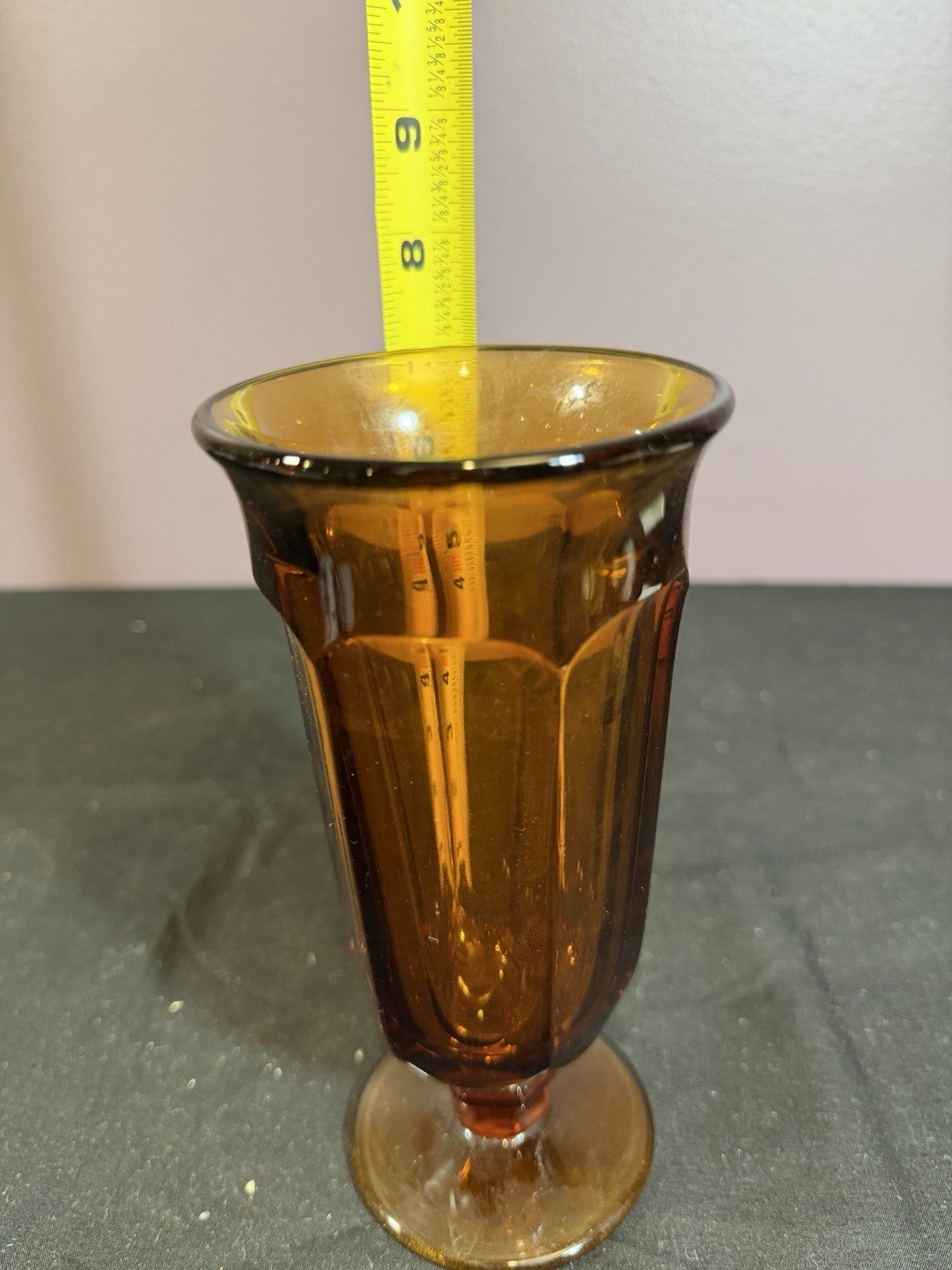 Vintage Imperial Glass Williamsburg Amber Iced Tea Glass 7" TM1 Discontinued