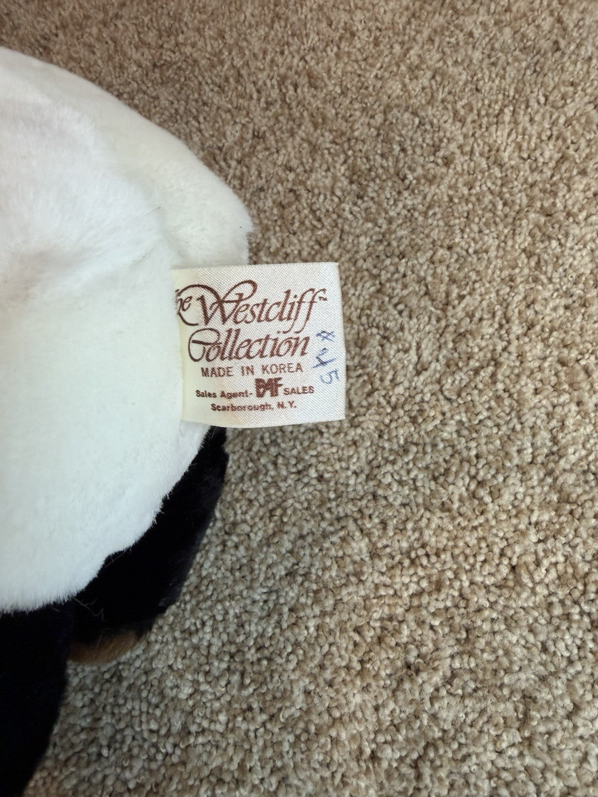 Vintage Westcliff Collection Panda Bear Plush Stuffed Animal 10" Black White