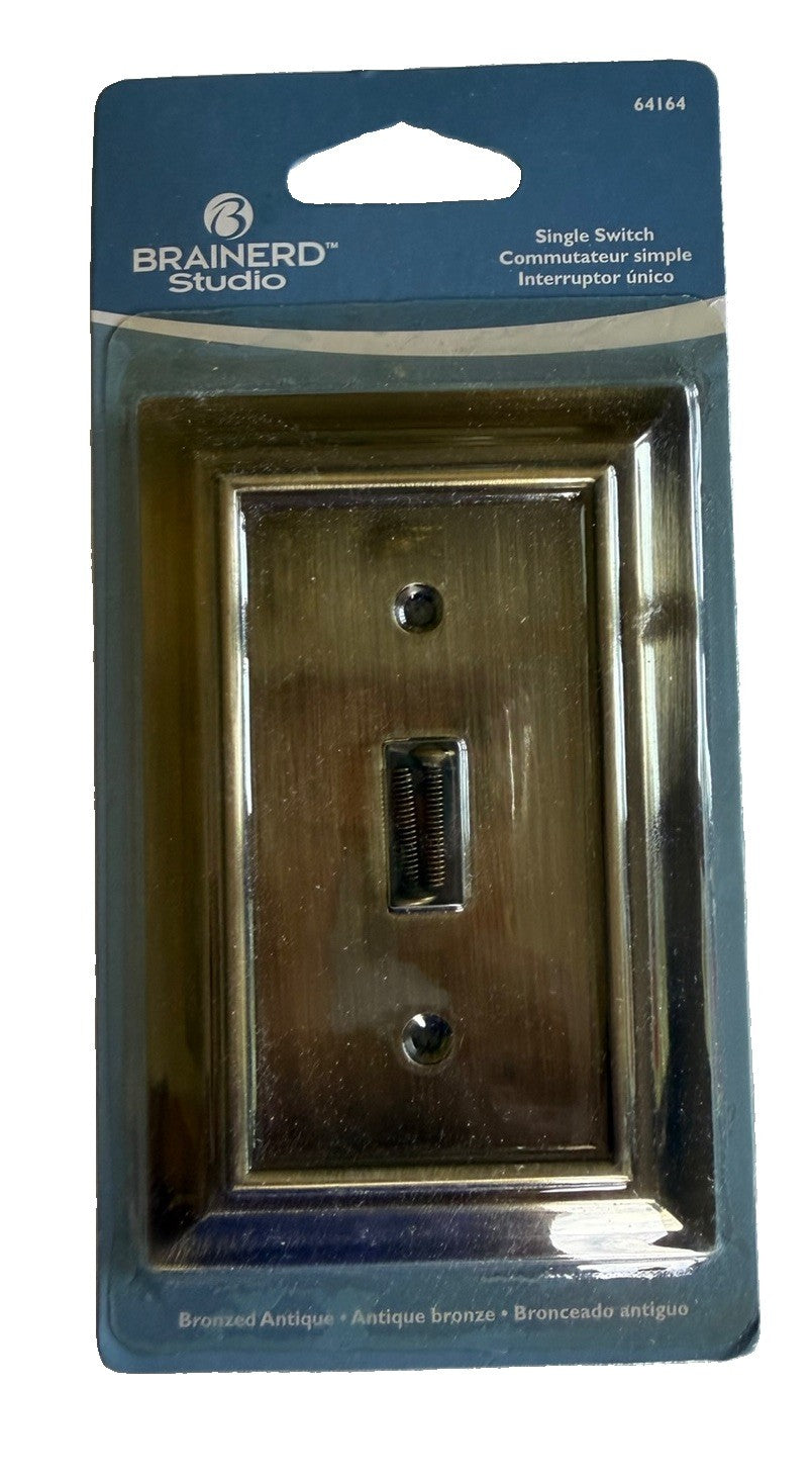 Brainerd Toggle Switch Wall Plate Antique Bronze 1 Gang New Sealed
