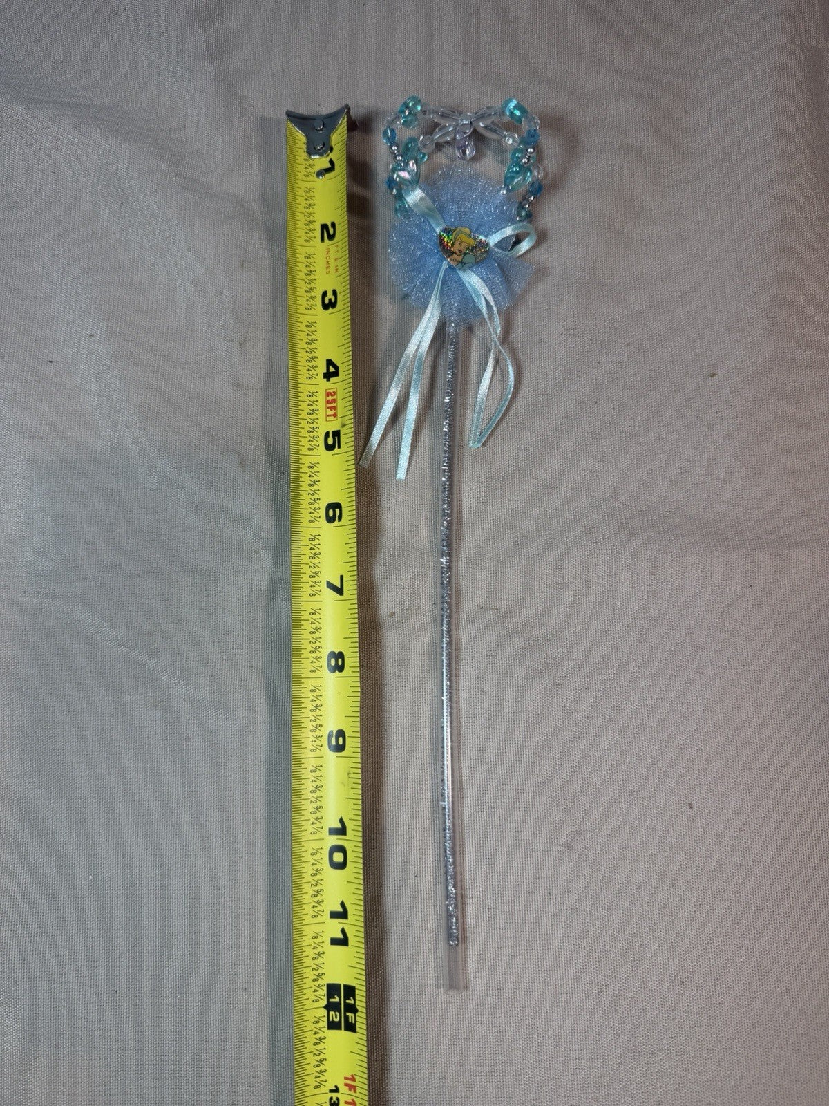 Disney Cinderella Wand Blue Silver Princess Wand Metal Beads 12"