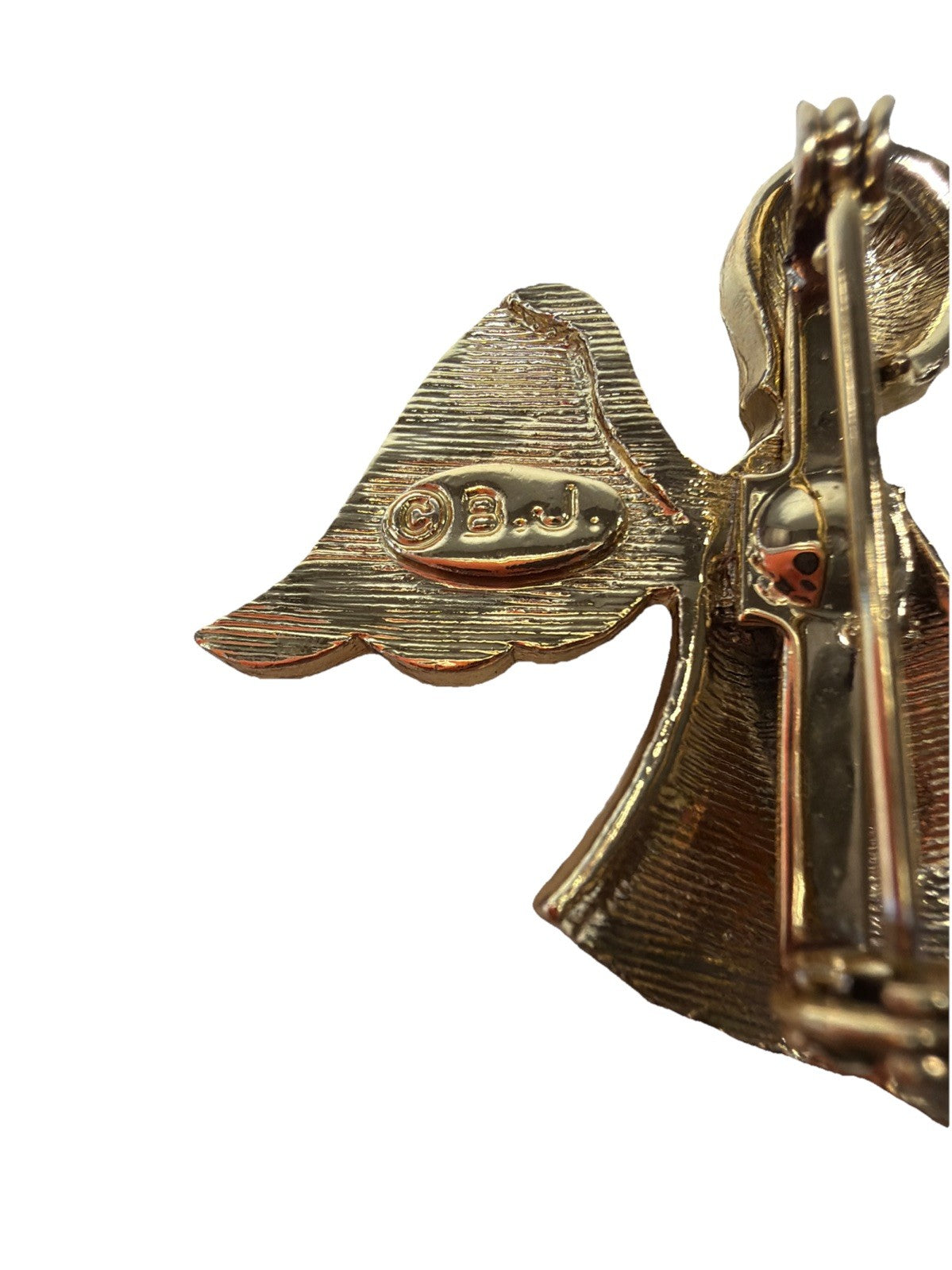 BJ Beatrix Angel Brooch Enamel Alter Boy Candle Pin Vintage Rare 1-1.4"