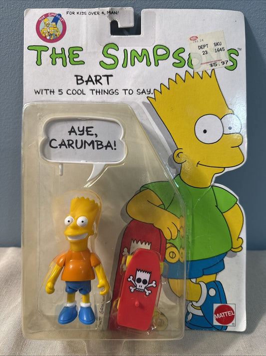Vintage 1990 Mattel The Simpsons Bart Simpson Action Figure New Sealed Carded