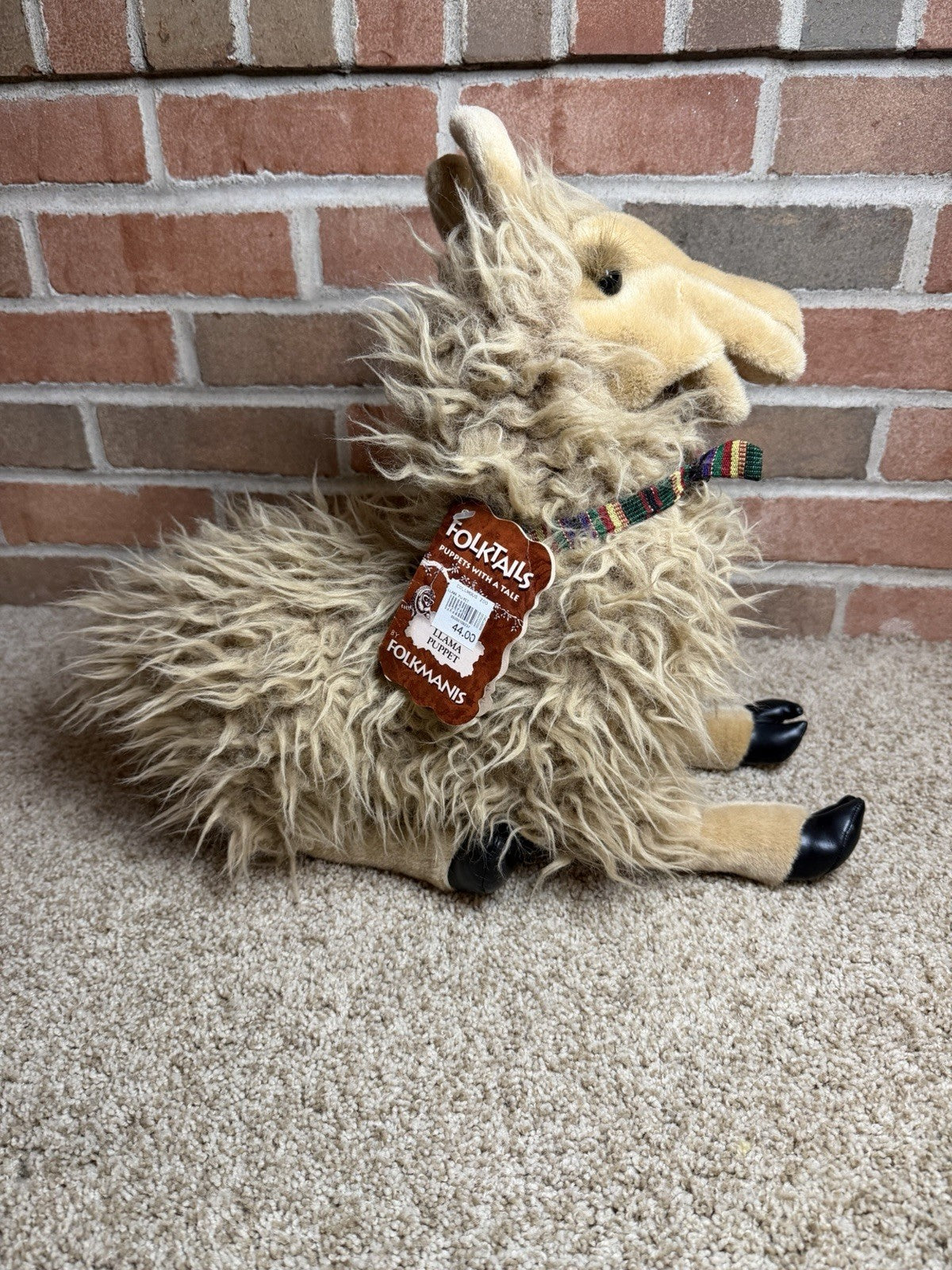 Folkmanis FolkTails Llama Hand Puppet 17" Plush Storytelling Toy Hang Tag