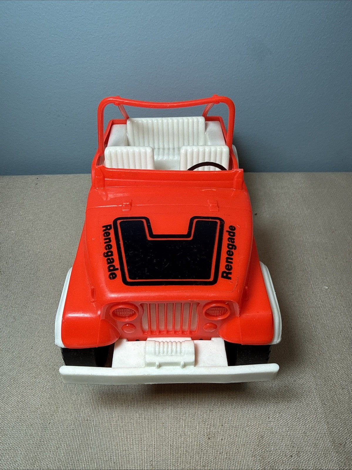 Vintage Gay Toys Red Jeep Renegade Pressed Steel Toy Vehicle 9"