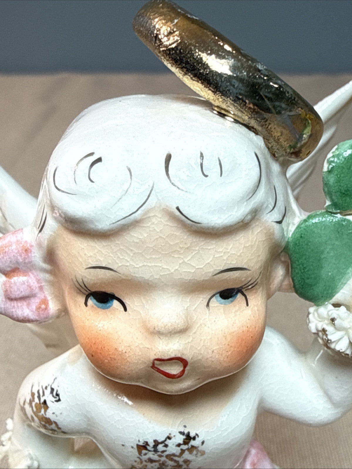 Vintage March Angel Birthday Girl Figurine Japan MB Daniels Highmount 4.5"