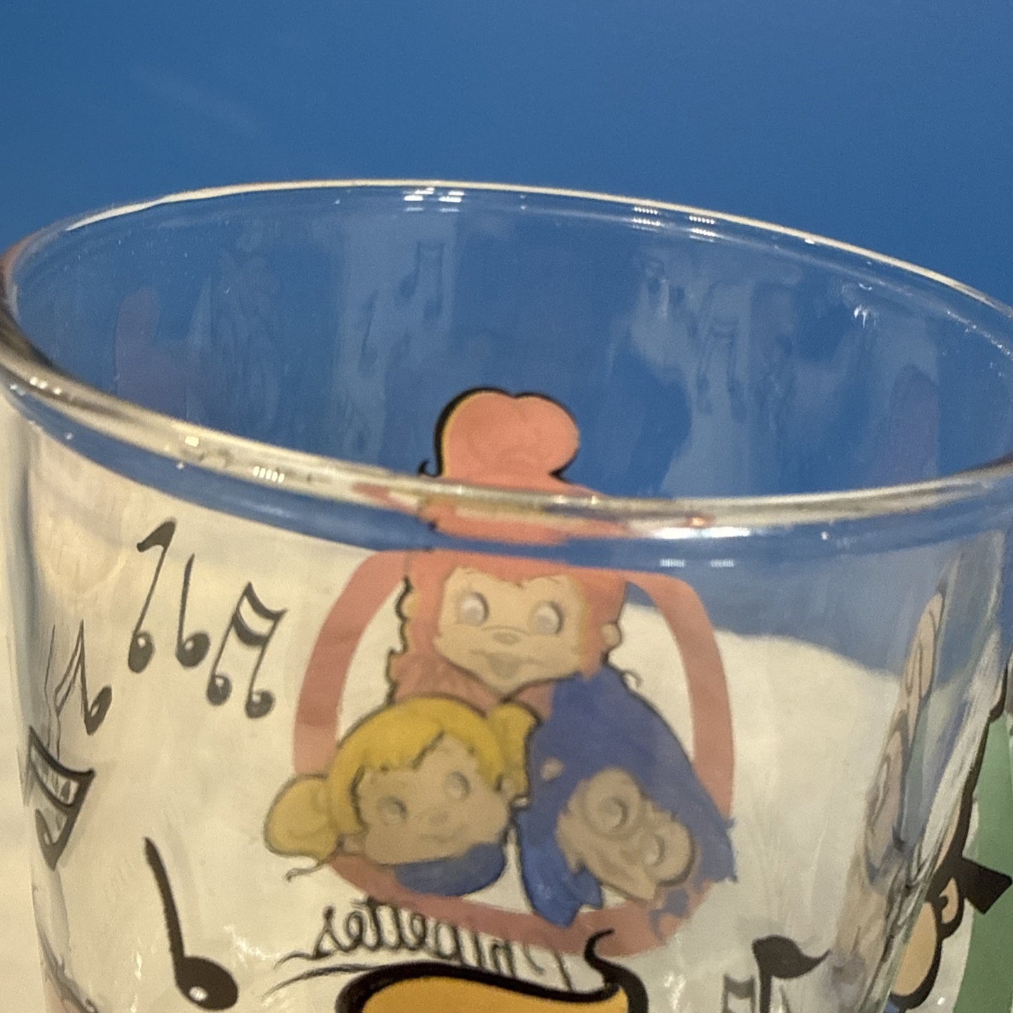 Vintage 1985 Alvin and the Chipmunks Glasses Simon Chipettes Set of 2 Hardees