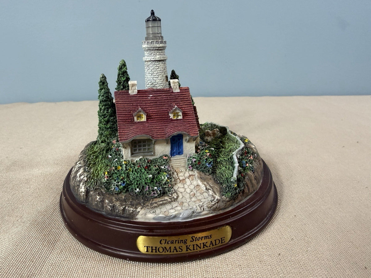 Thomas Kinkade Lighthouse Sculptures Clearing Storms Beacon of Hope Lot of 2