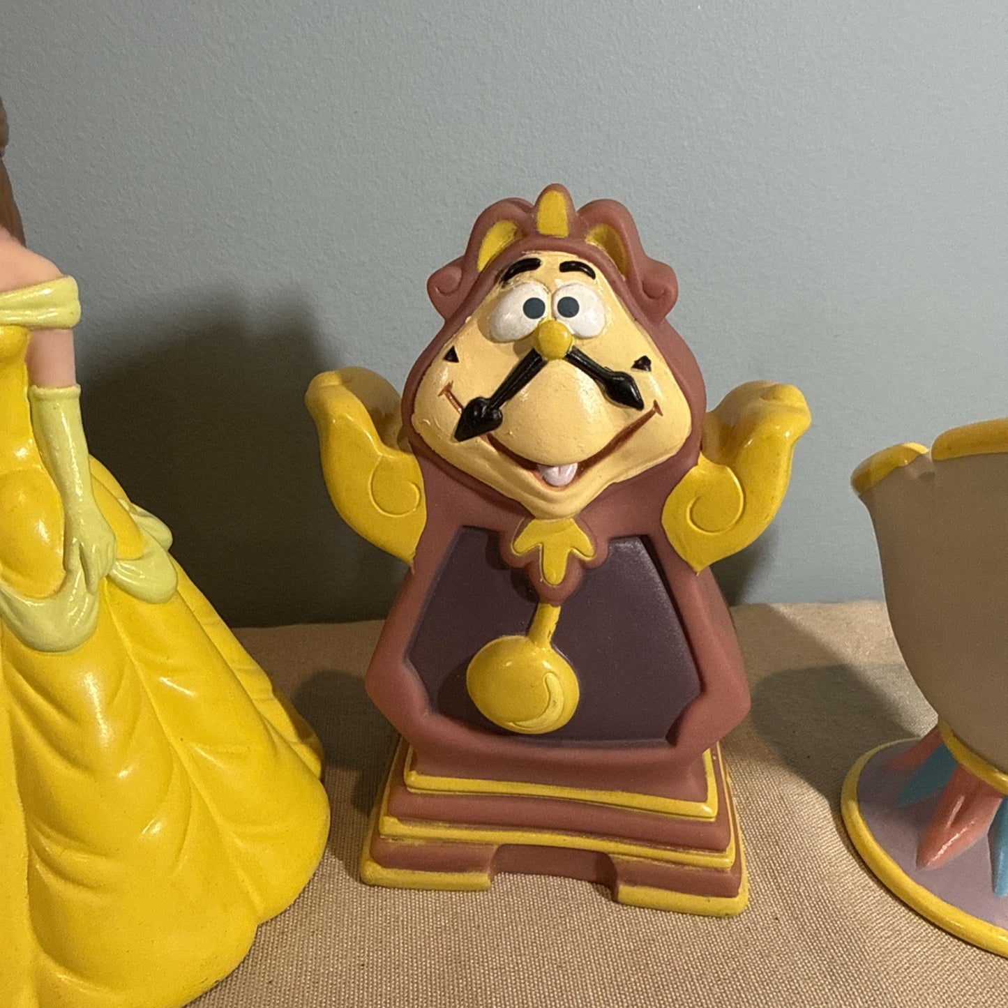 1992 Pizza Hut Beauty And The Beast Hand Puppets Disney Lot Of 4 Vintage