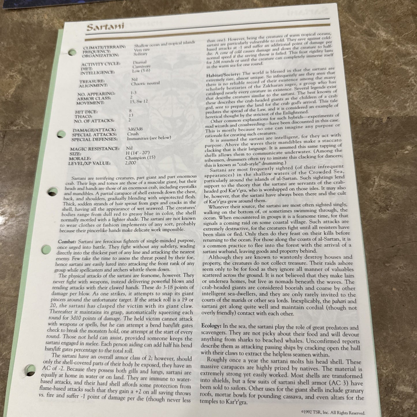 AD&D 2nd Edition Monstrous Compendium Vol 3 Forgotten Realms Bundle with Extras