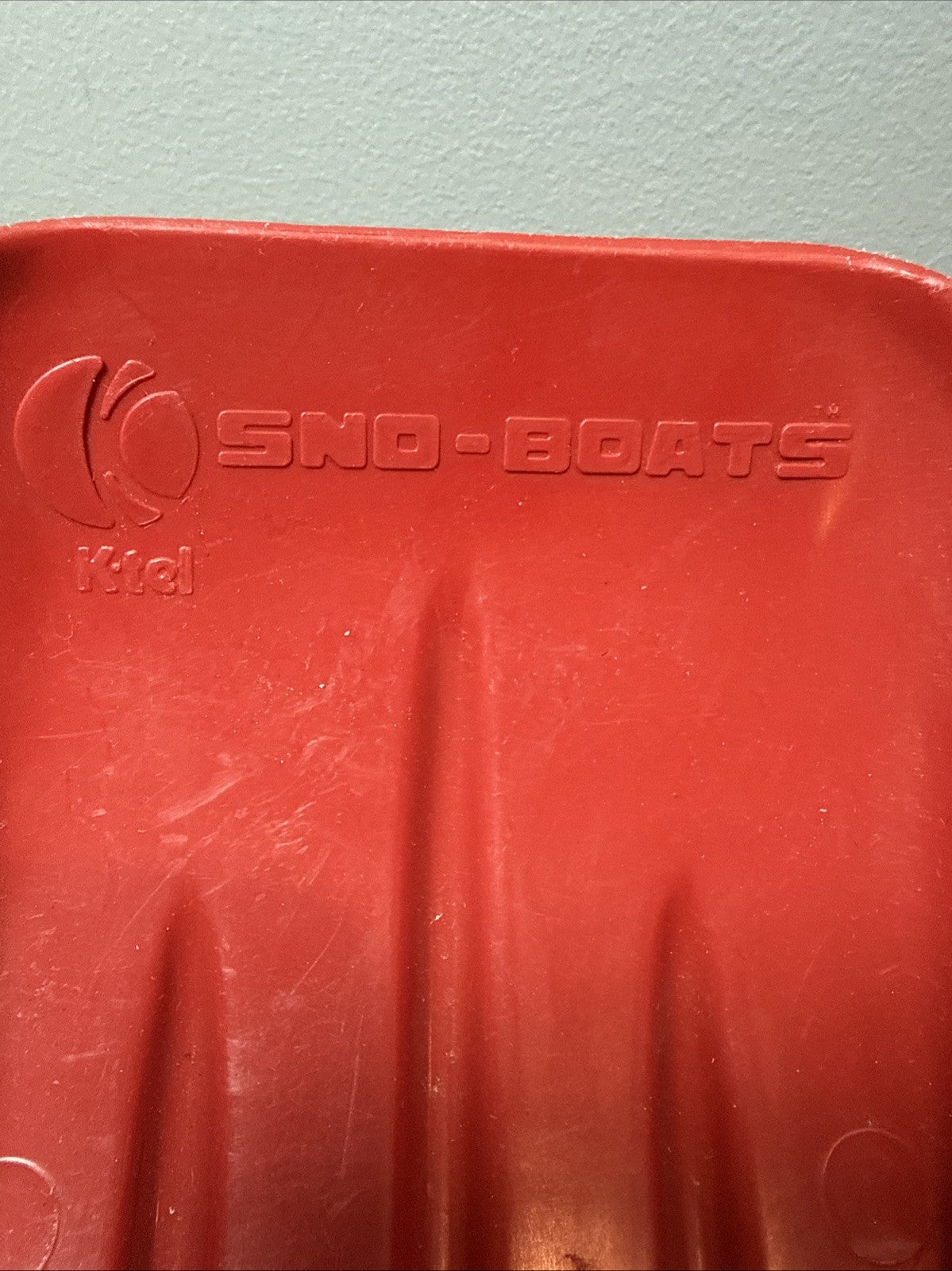 Vintage K-Tel Sno Boats Miniature Sled Red Plastic 14.5 Inch Display Toy Child