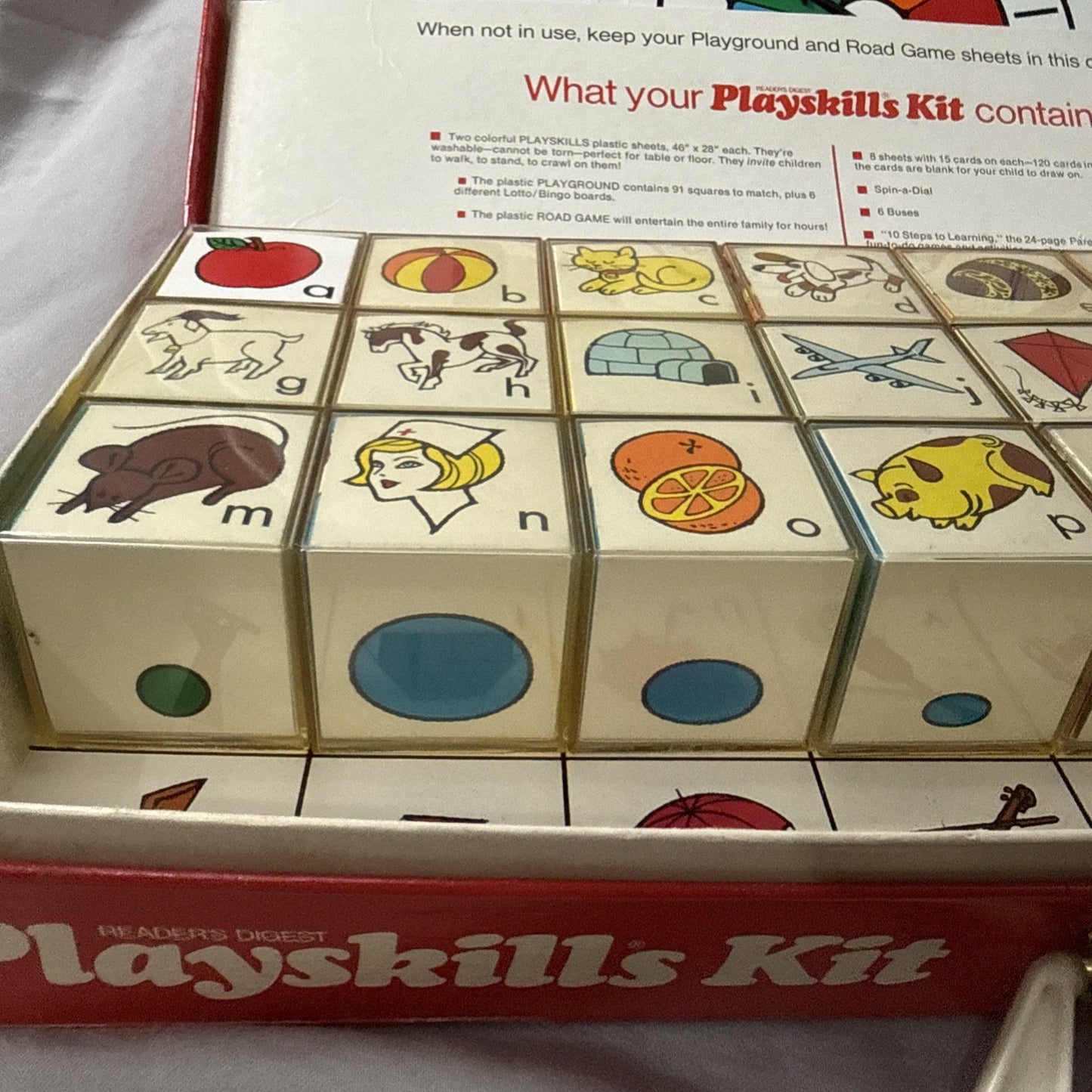 Kid's Toy "PlaySkills Kit" Original Storage Case USA VTG '72 Reader's Digest