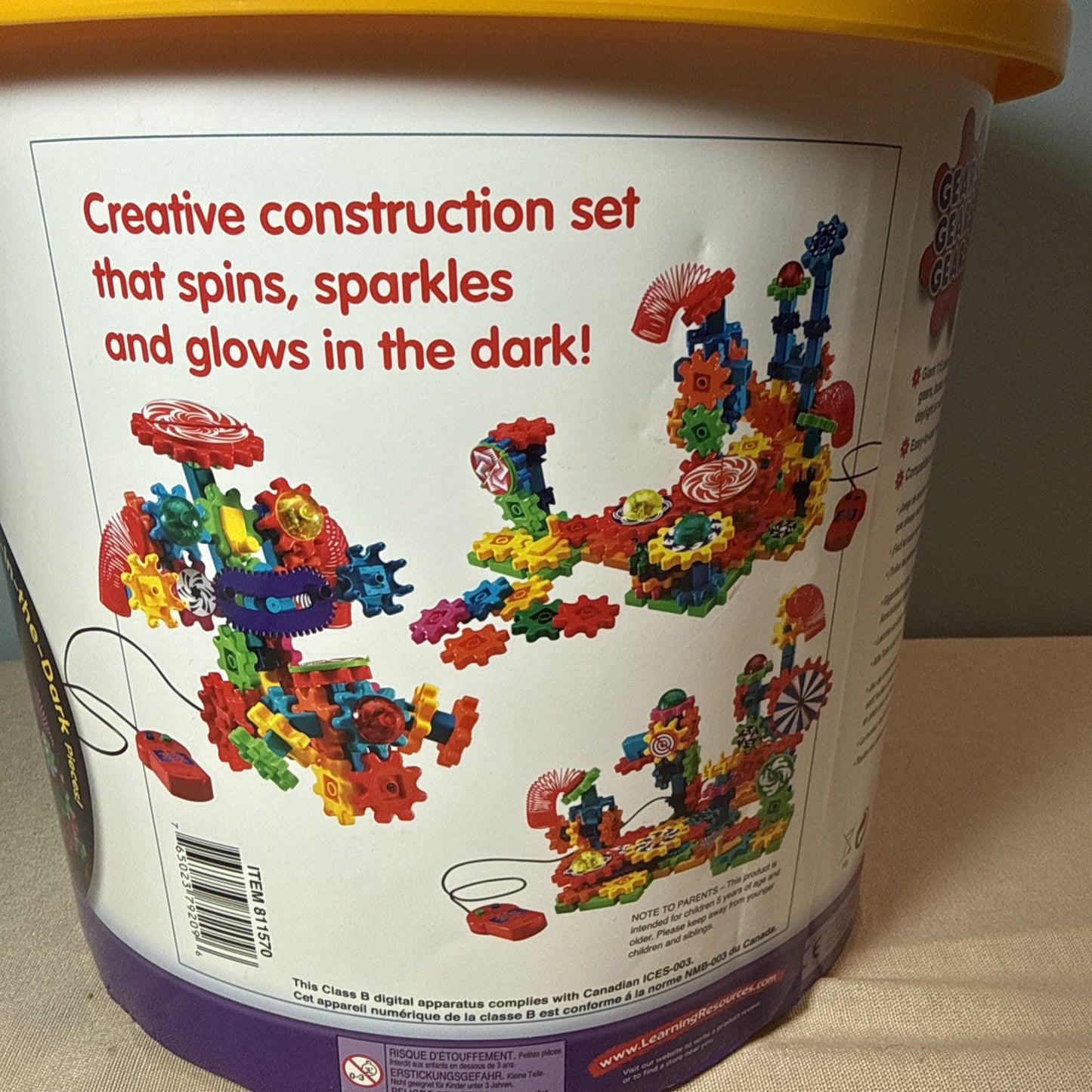 Gears Gears Gears Spin n Glow Learning Resources Motorized Play Set Complete