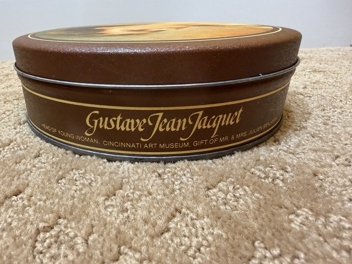 Gustave Jean Jacquet Cincinnati Art Museum Portrait Vintage Round Cookie Tin Art