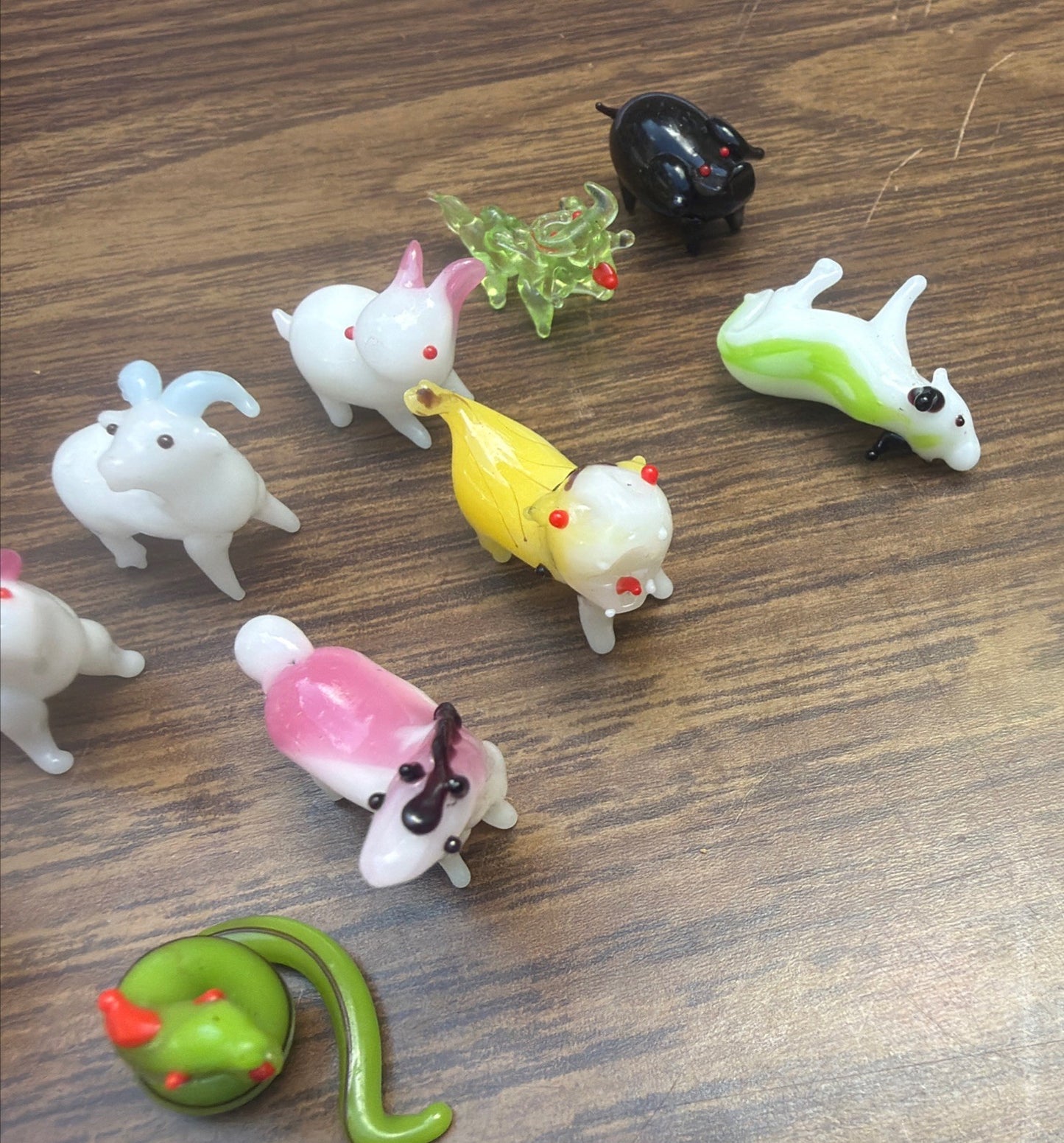Vintage Hand Blown Glass Chinese Zodiac Animal Ornament Set 12 Boxed Miniatures