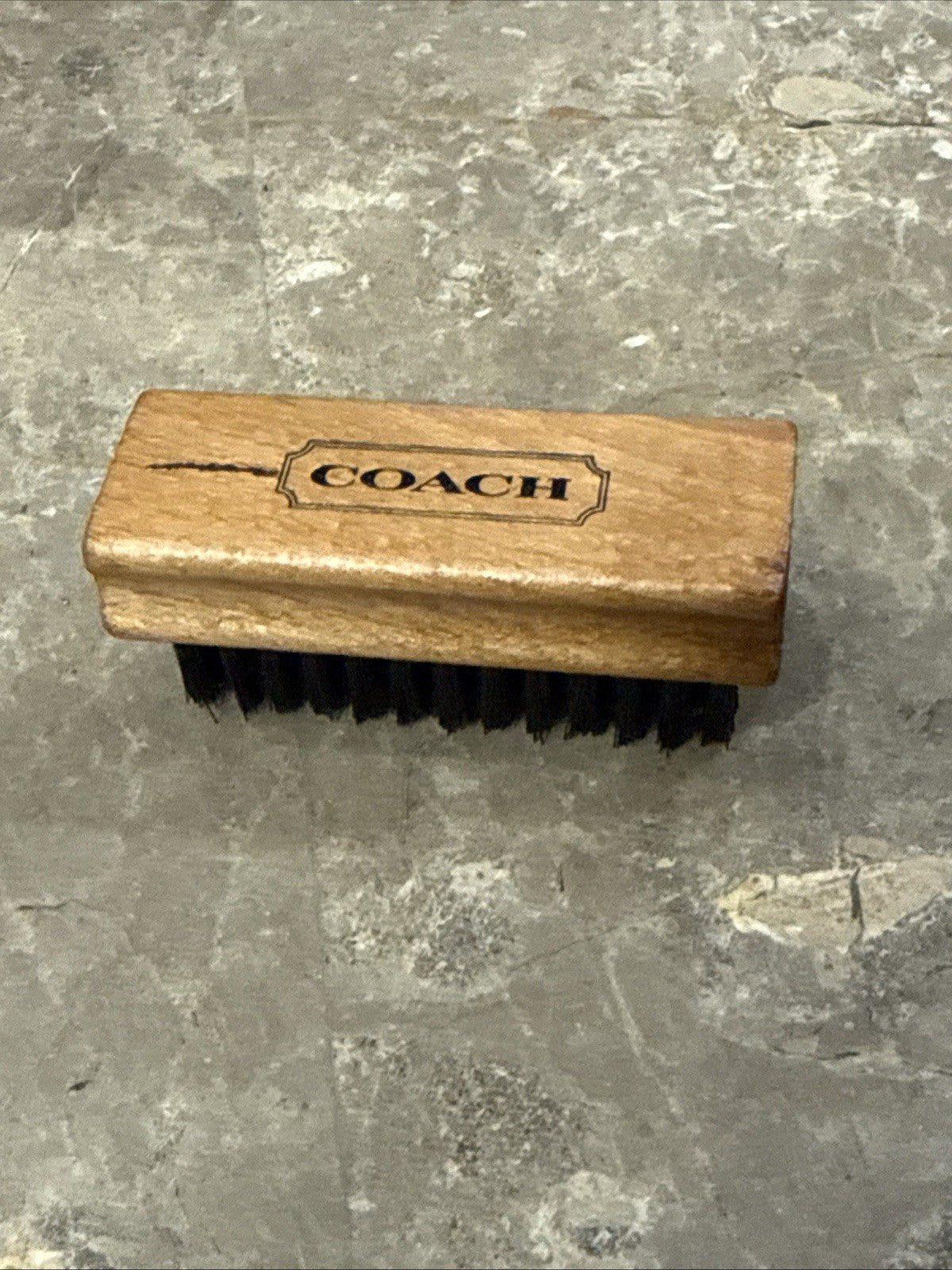 Vintage Coach Suede Brush Model 1140 NAT Made in Germany Original Box Leather