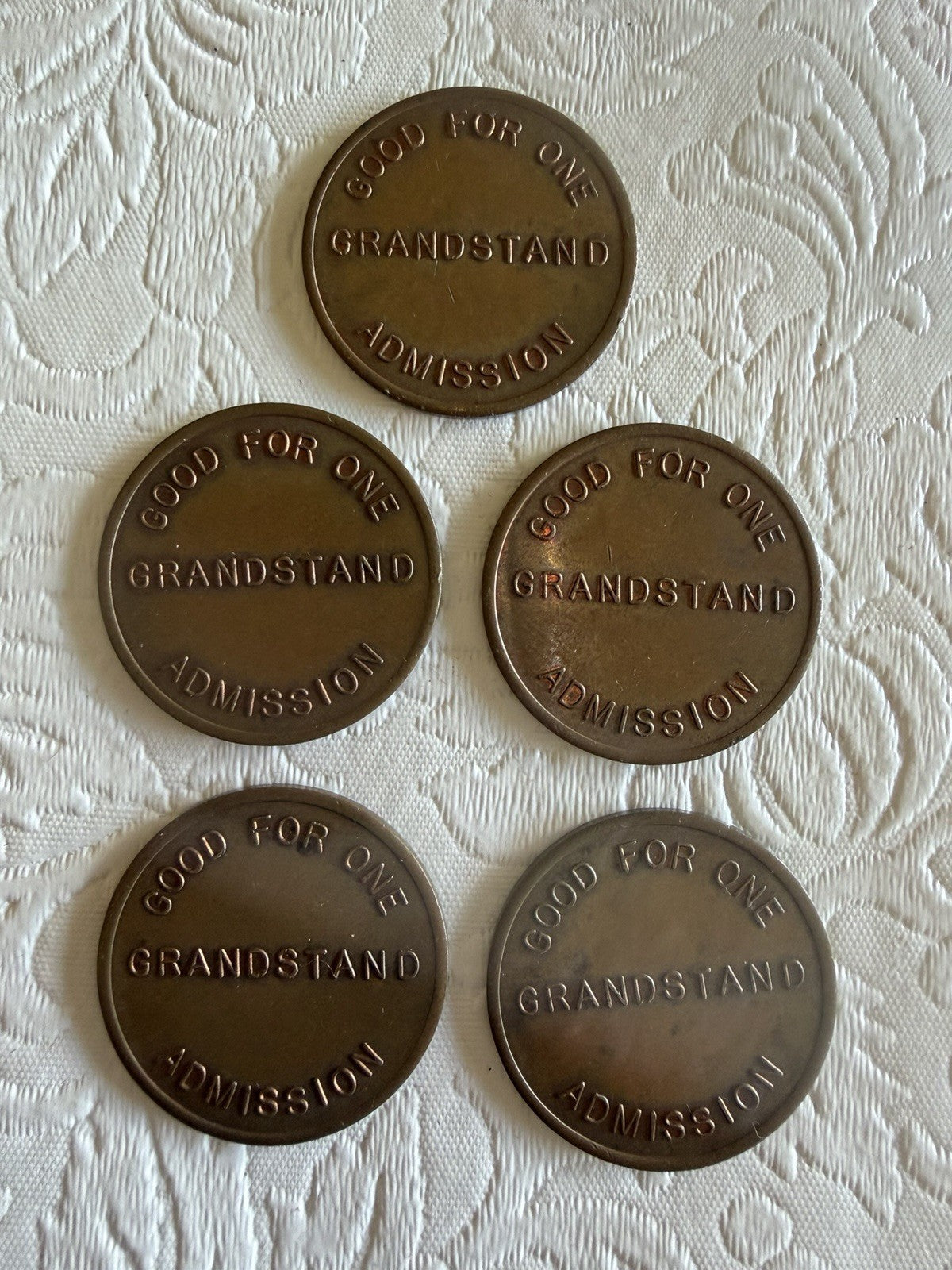 Vintage Token Lot NYC Subway Grandstand The Meadows Admission Brass Tokens