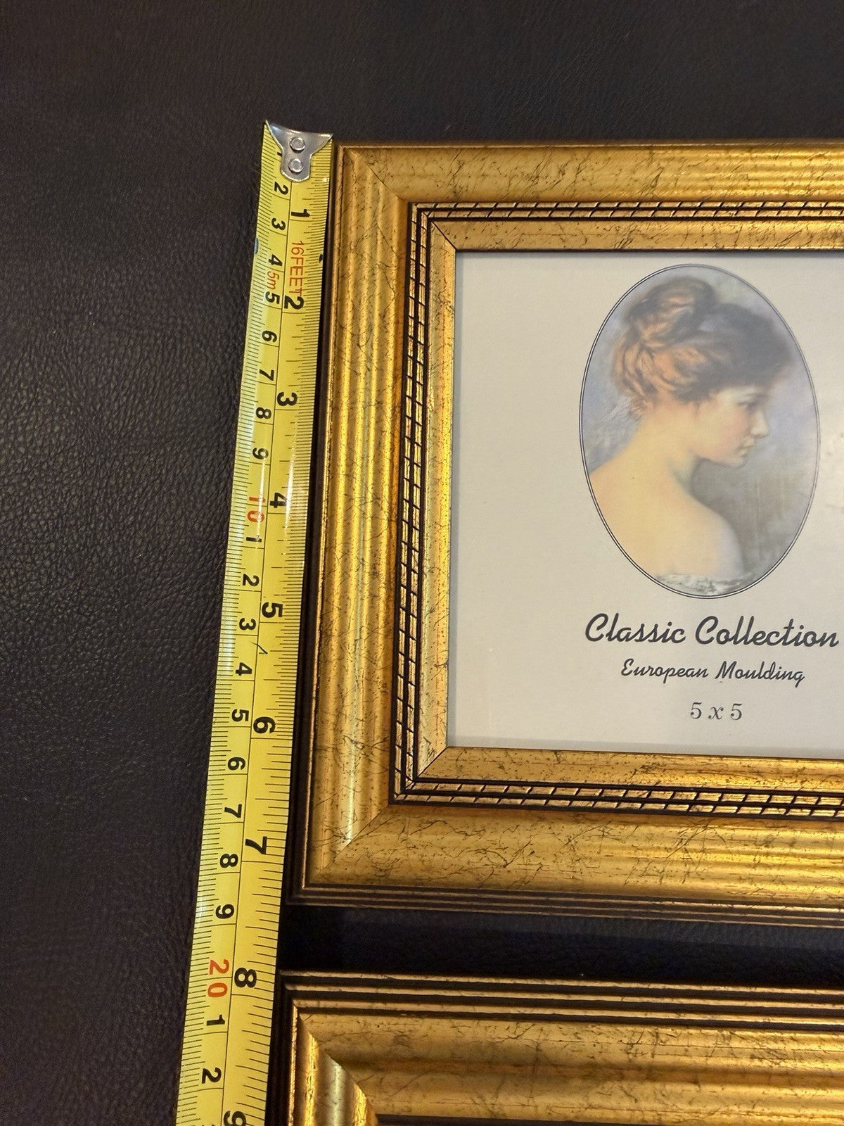 Classic Collection Gold Picture Frames Set 2 Square 7x7 European Moulding NEW